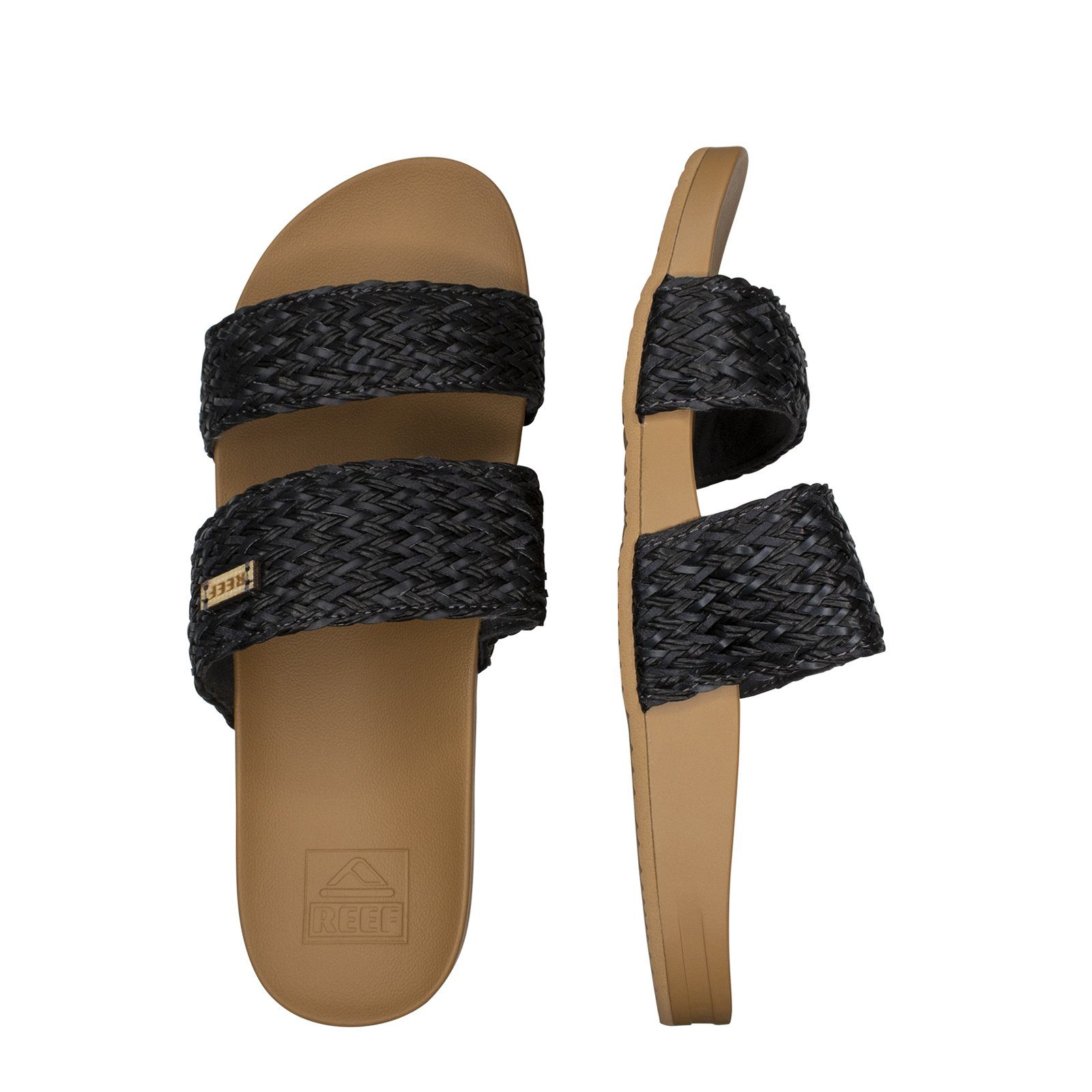 Reef Slipper Cushion Vista Braid Sandale (1-tlg) Anatomisch geformtes Fußbett Black
