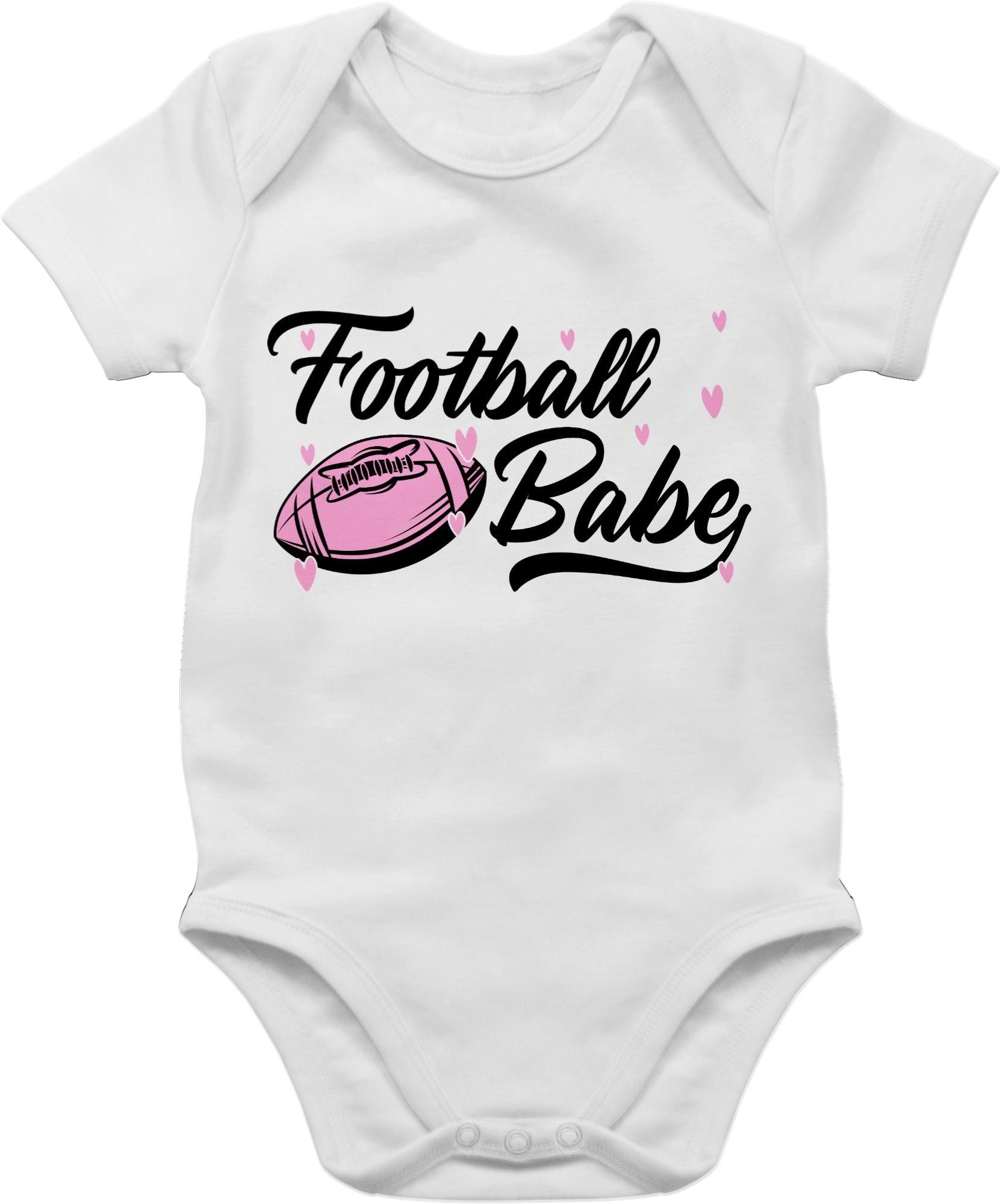 Shirtracer Shirtbody Football Babe rosa/schwarz Sport & Bewegung Baby 1 Weiß