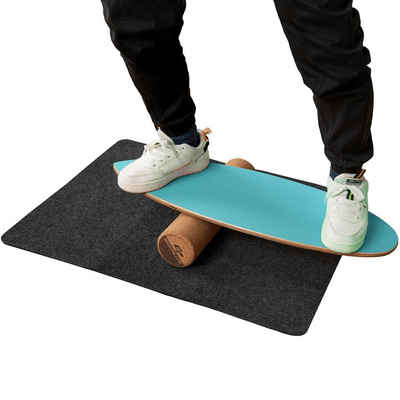 COSTWAY Balanceboard, aus Holz, für zuhause, inkl. Korkrolle, bis 227kg