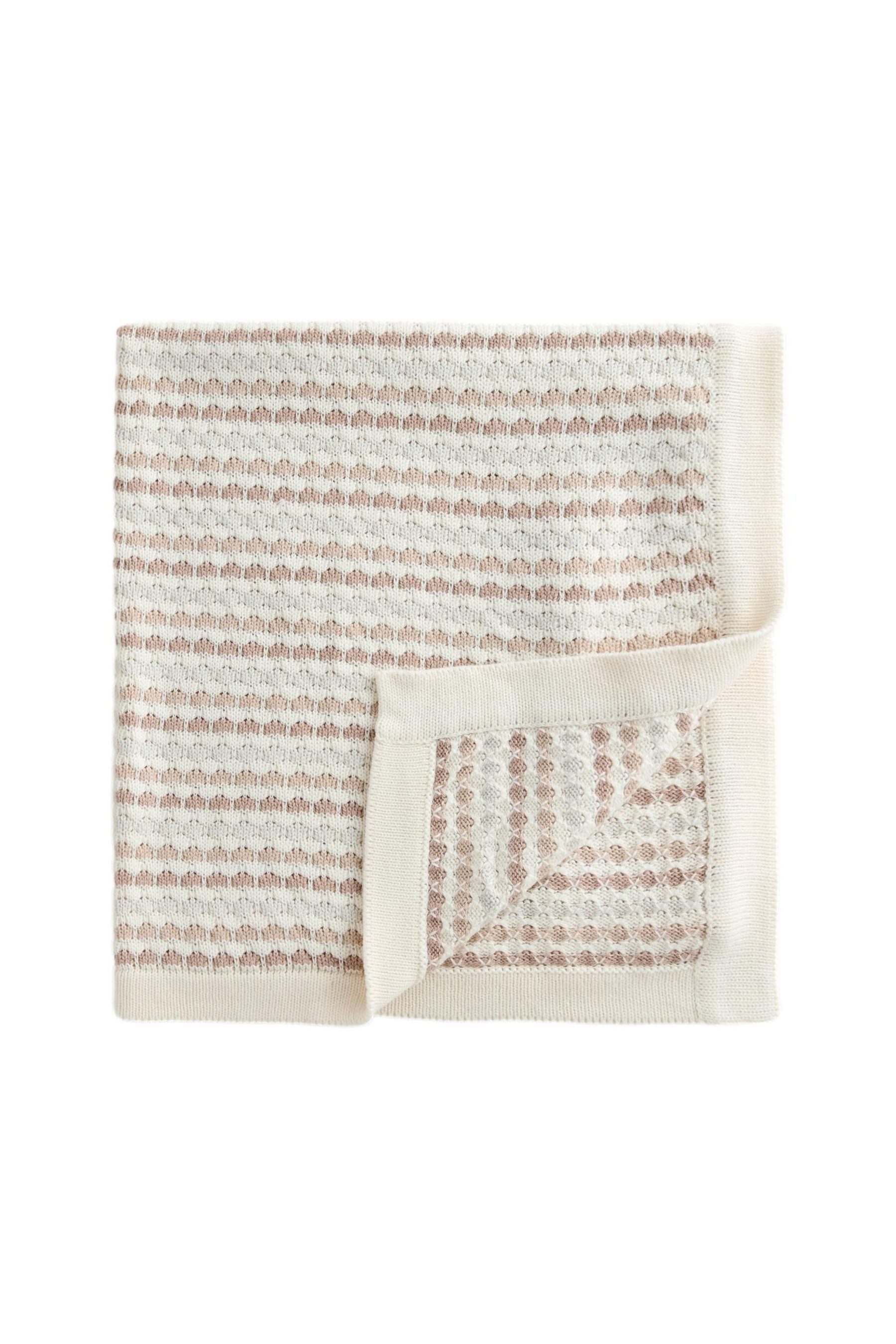 Babydecke Baby Strickdecke mit Streifen und Noppen, Next