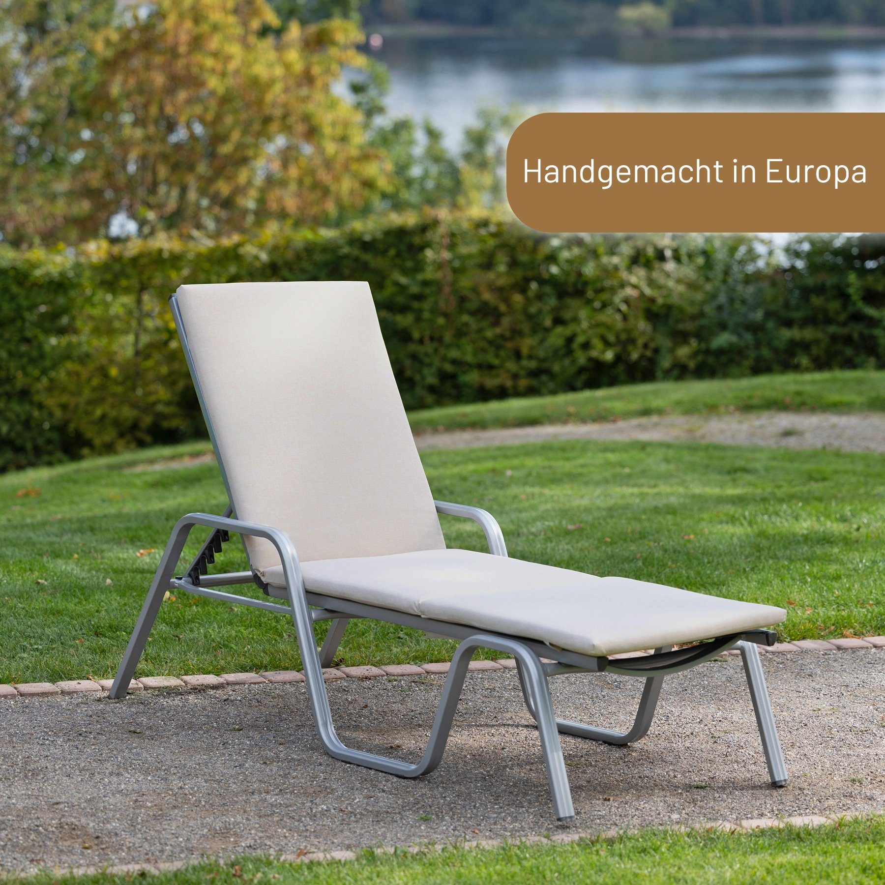 Herlag Liegenauflage Sunny, Gartenliege 200x60 cm, wetterfest, waschbar, UV-beständig, 8 Farben