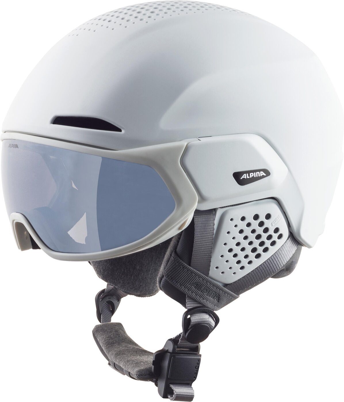 Alpina Sports Skihelm ALPINA ALTO Visier-Helm Uni Q-LITE WHITE MATT