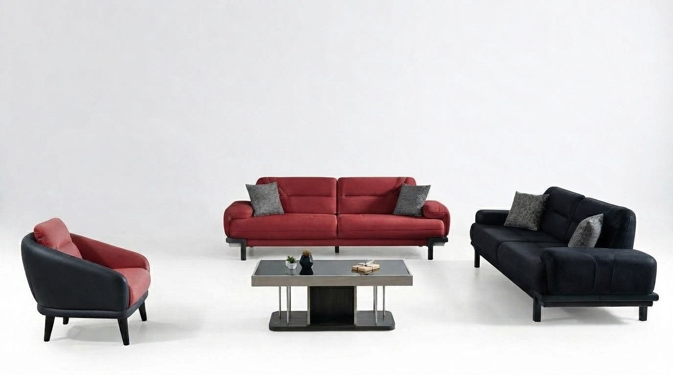 Xlmoebel Polstergarnitur Sofagarnitur 3+3+1 Sitzer Textil Modern mit Luxus-Sesseln, (Sofagarnitur, 3-tlg., 3+3+1 Sitzer), Made in Europa