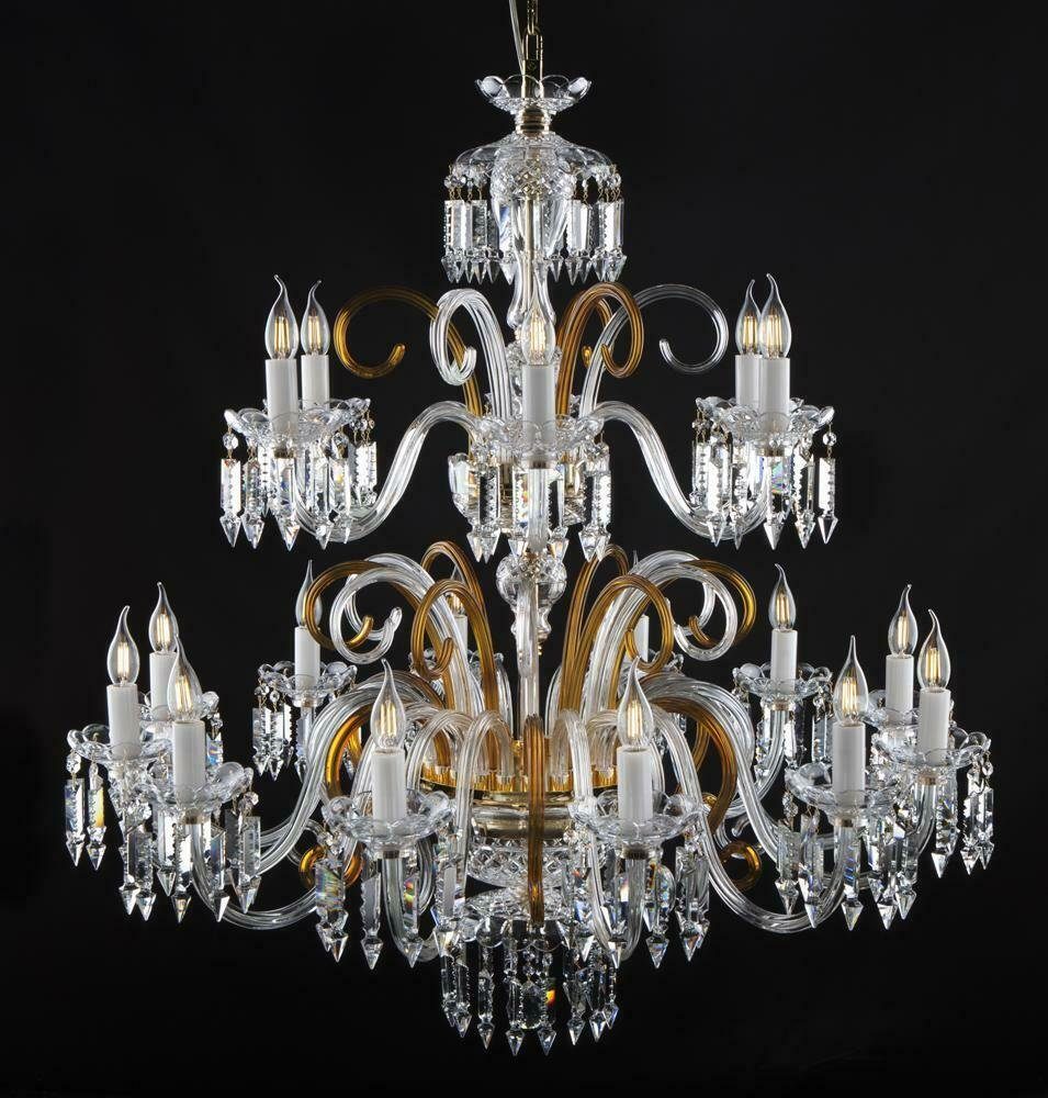 JVmoebel Kronleuchter »Kristall Glas Kronleuchter Hänge Lampe Lüster  klassisch Elite Bohemia«, Transparent-Amber