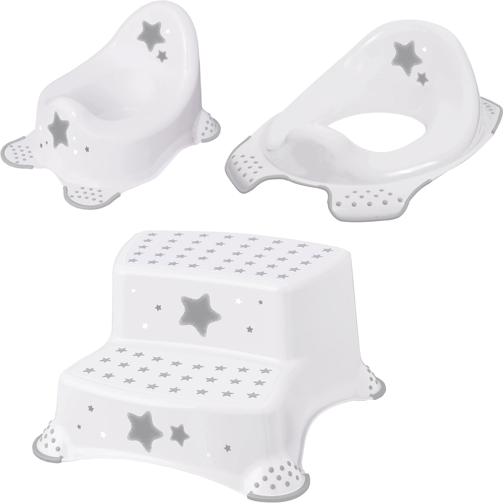 keeeper Töpfchen Stars, weiß, (Set, 3-tlg), Kinderpflege-Set - Töpfchen, Toilettensitz und Tritthocker