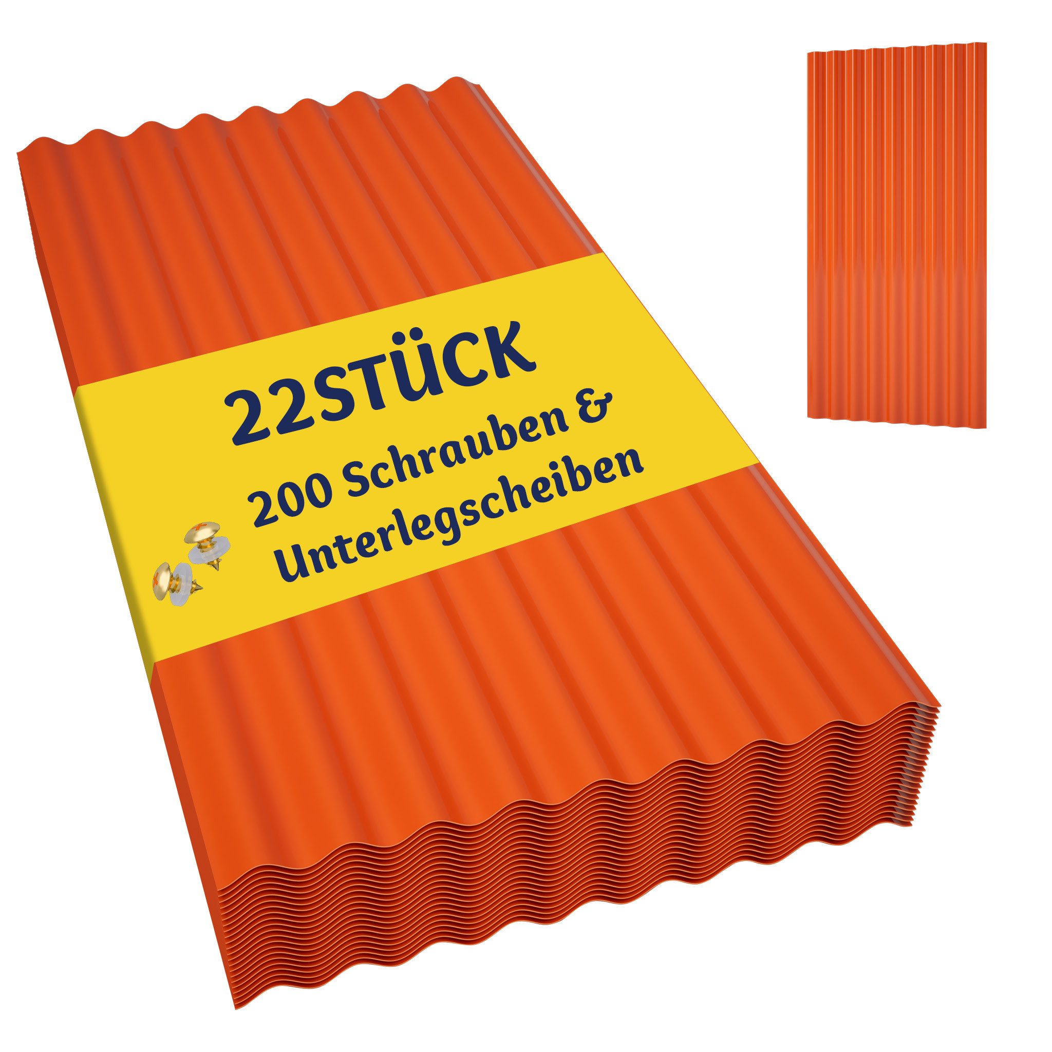 Thanaddo Trapezblech 22-teiliges Set aus trapezförmigen PVC-Wellplatten - 10,12 m²