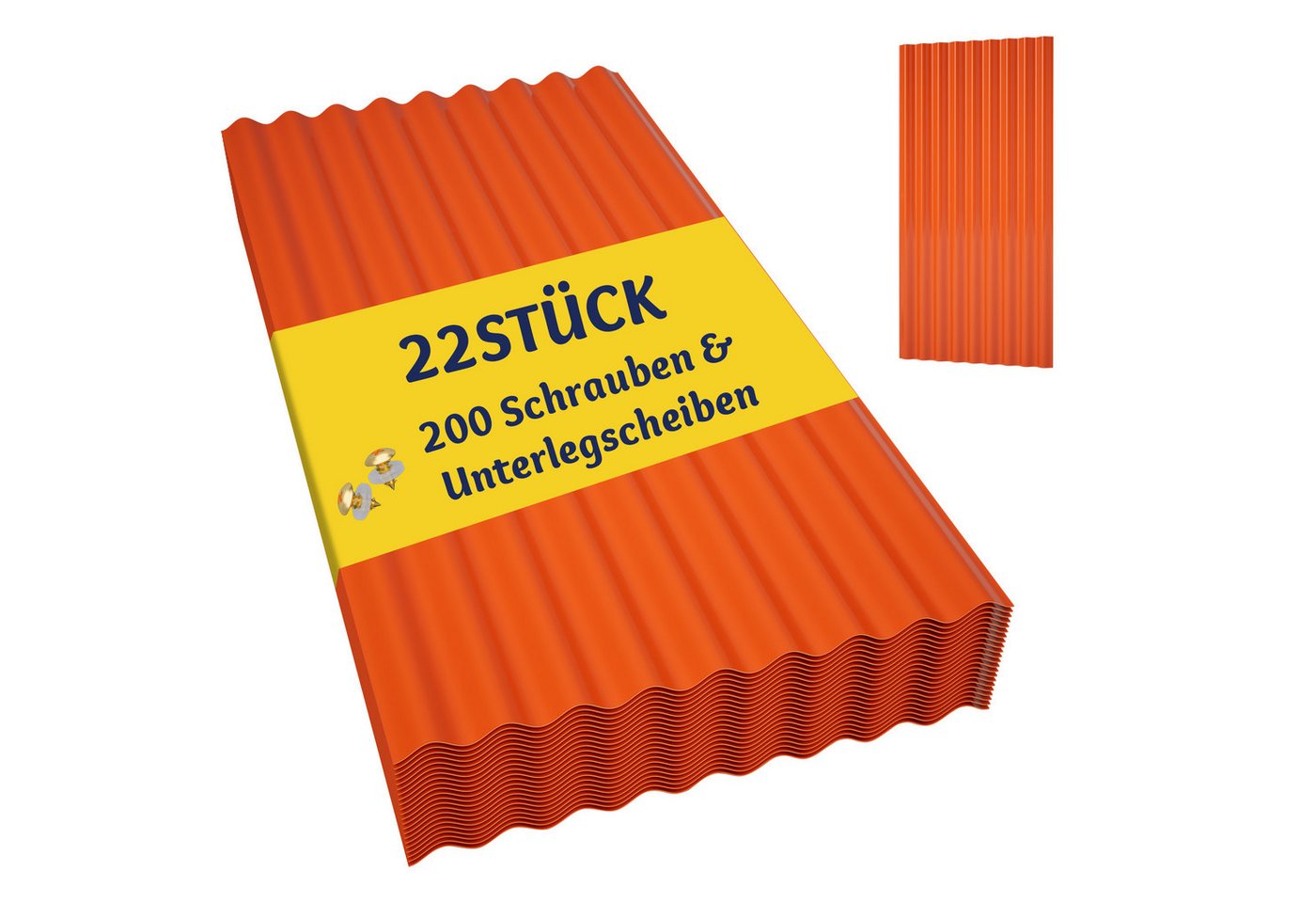 Thanaddo Trapezblech 22-teiliges Set aus trapezförmigen PVC-Wellplatten - 10,12 m²