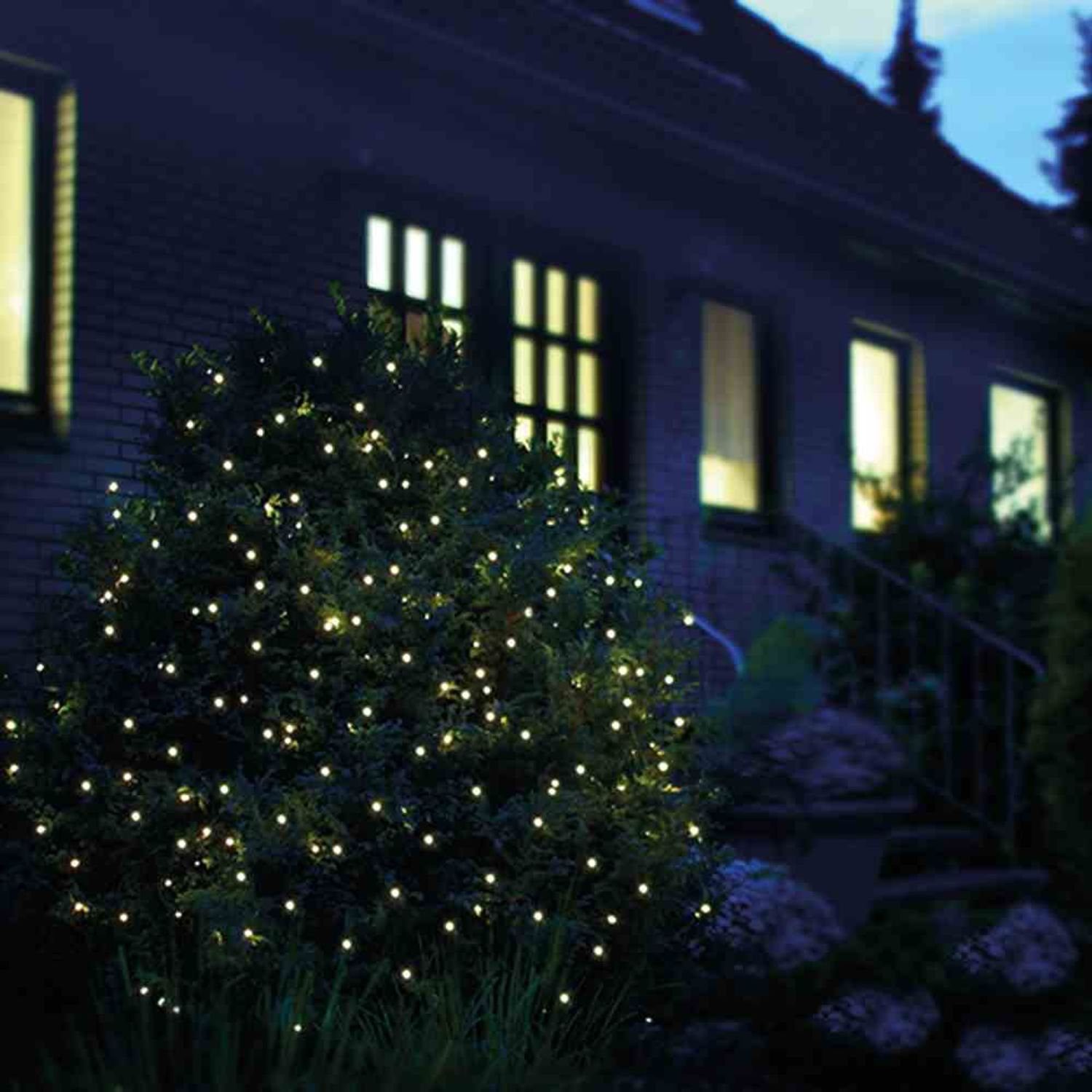 F-H-S International GmbH & Co. KG Lichterkette LED-Lichternetz 160er 3,2x1,5m warmweiß IP44 Adapter Lichtschläuche Li