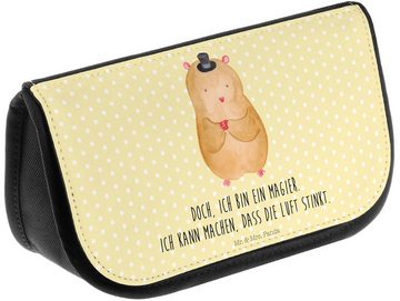 Mr. & Mrs. Panda Kosmetiktasche Hamster Hut - Gelb Pastell - Geschenk, Zauberer, Tiere, Zylinder, Tie (1-tlg), Vielseitig einsetzbar