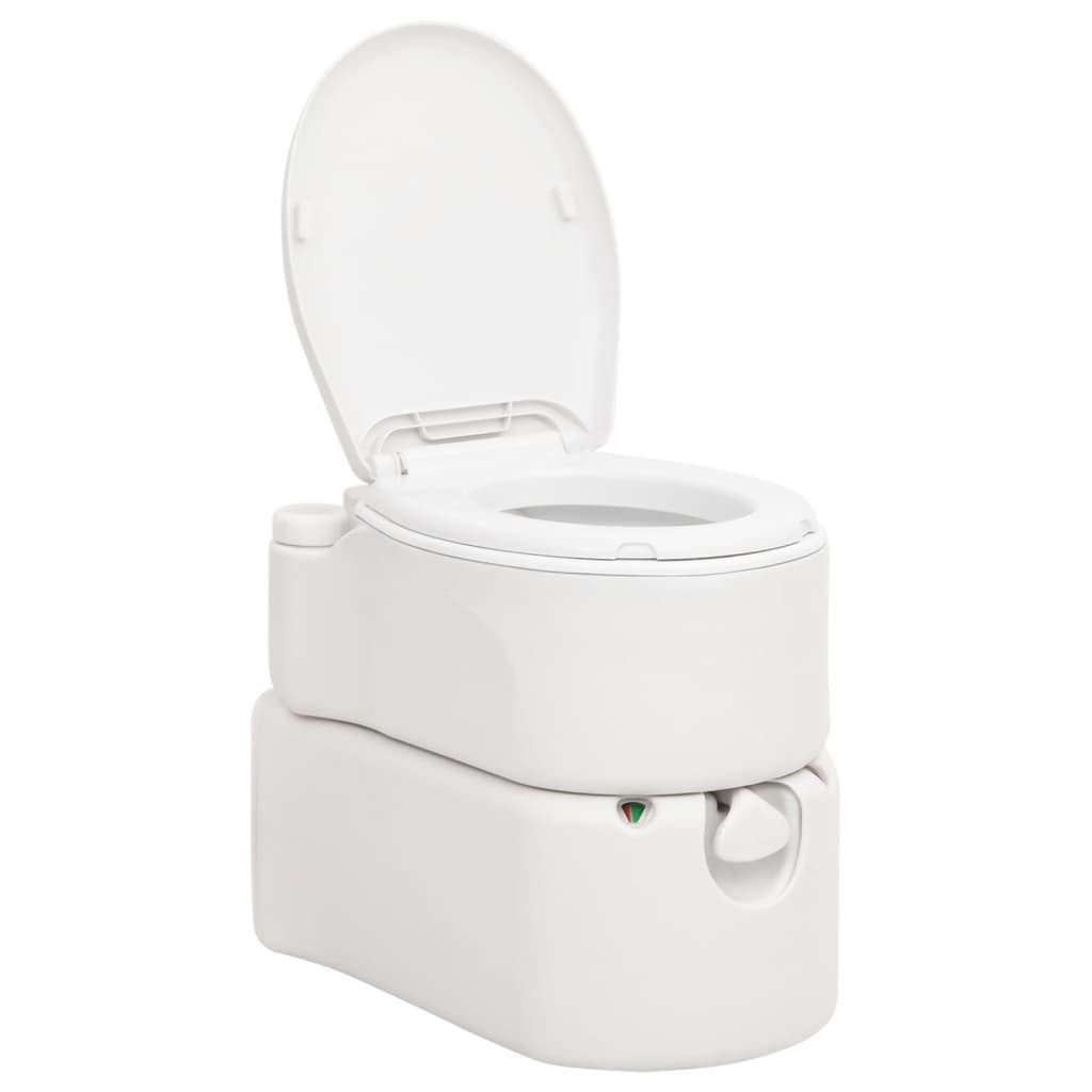 vidaXL Campingtoilette Camping-Einbautoilette Weiß 24+17 L HDPE & Emaille