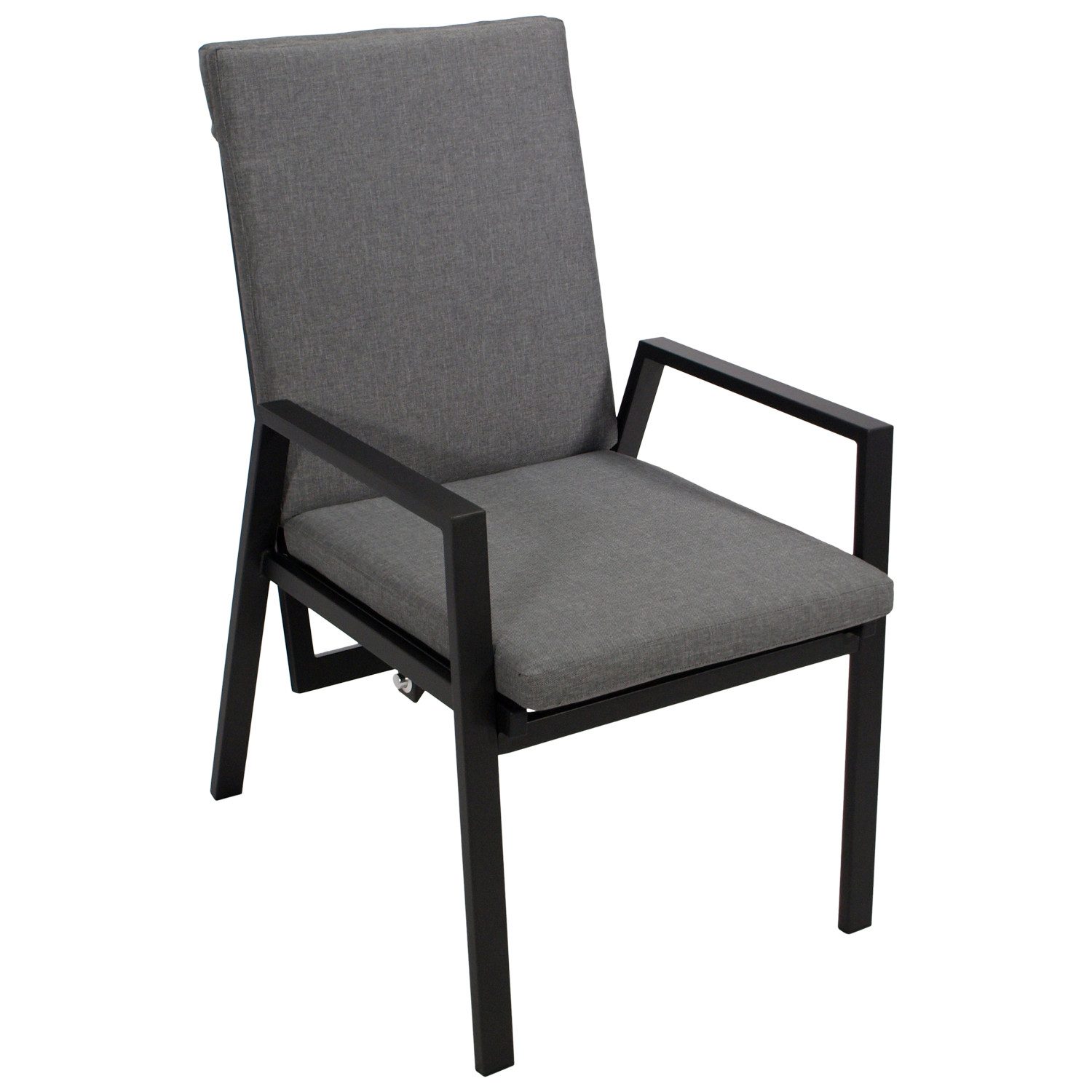 DEGAMO Gartensessel BILBAO, Alu anthrazit, Polster grau, stufenlos verstellbar