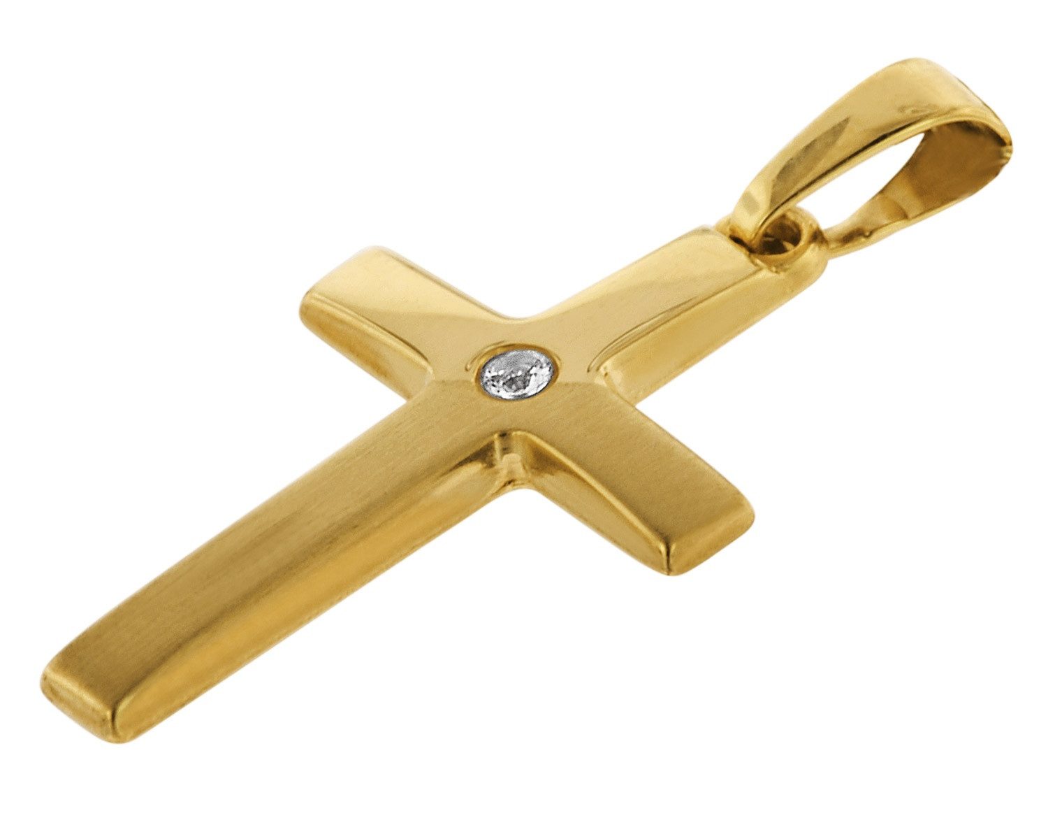 trendor Kette mit Anhänger Kreuz-Anhänger Gold günstig online kaufen