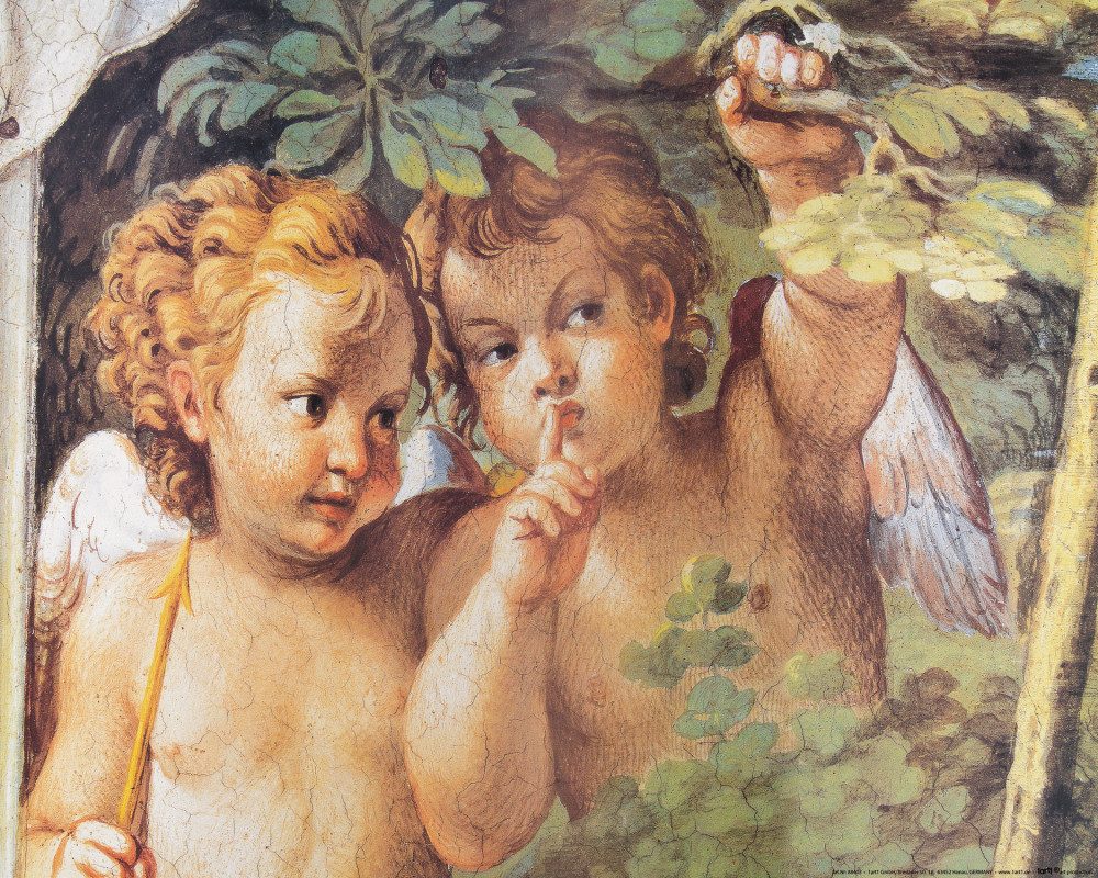 Poster Annibale Carracci Kunstdruck Bild - Wispernde Engel, Detail