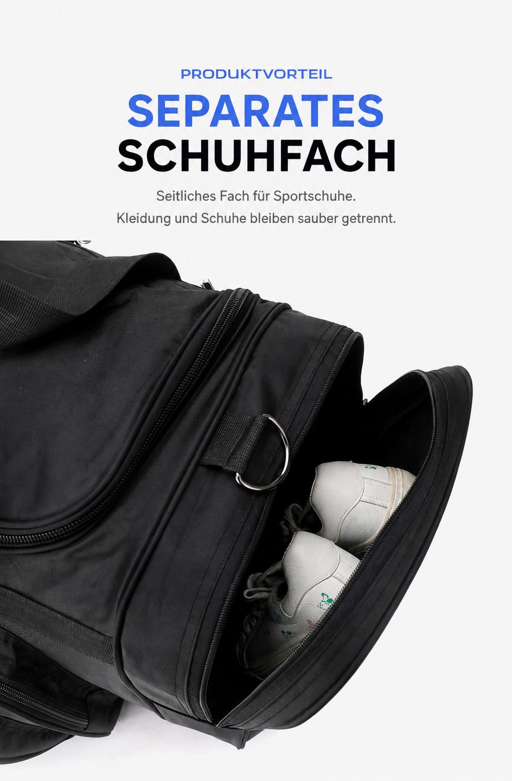 OYLCDI Reisetasche Große Sporttasche,80L Fitnesstasche Reisetasche 72 × 30 × 36 cm (mit Schuhfach,mit viel Stauraum, Trainingstasche für Damen und Herren, abneh – Bild 5 von 5