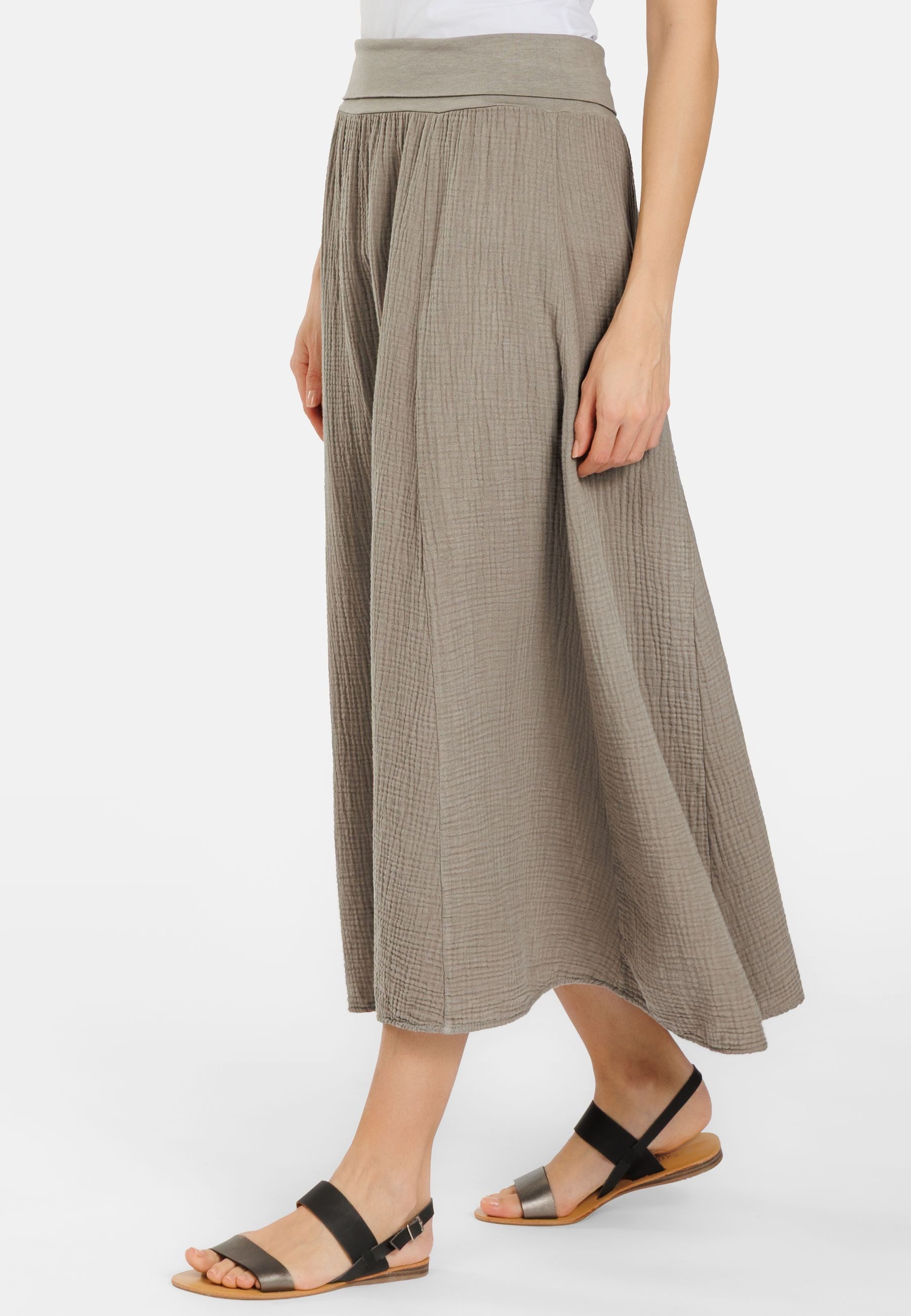 Caspar Maxirock Damen Musselin Maxi Rock lang 100% Baumwolle Made in Italy - Ro036 – Bild 4 von 5