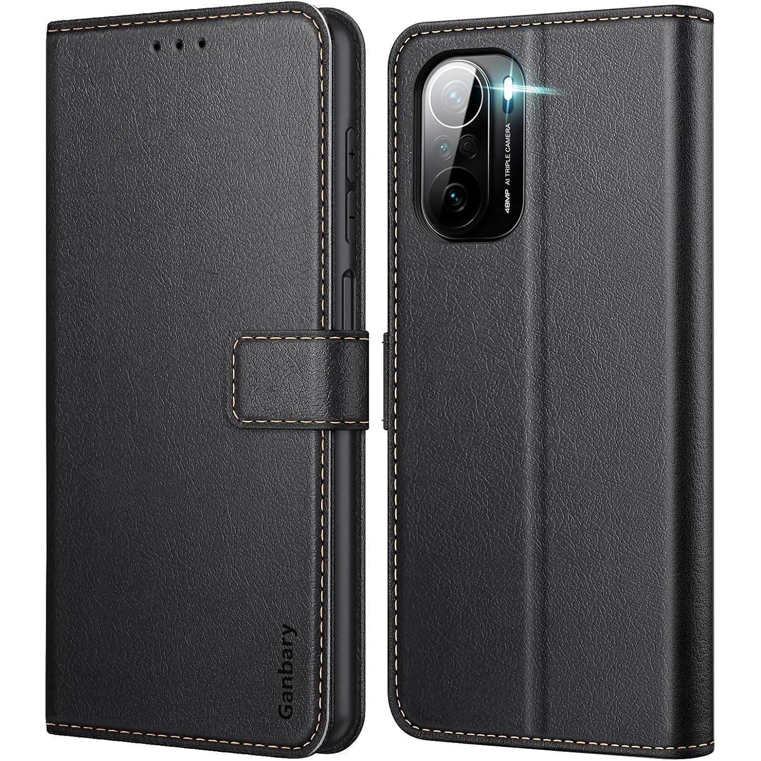 LuxusKollektion Flip Case Handyhülle Xiaomi Poco F3 Flipcase Schwarz Standfunktion in Lederoptik
