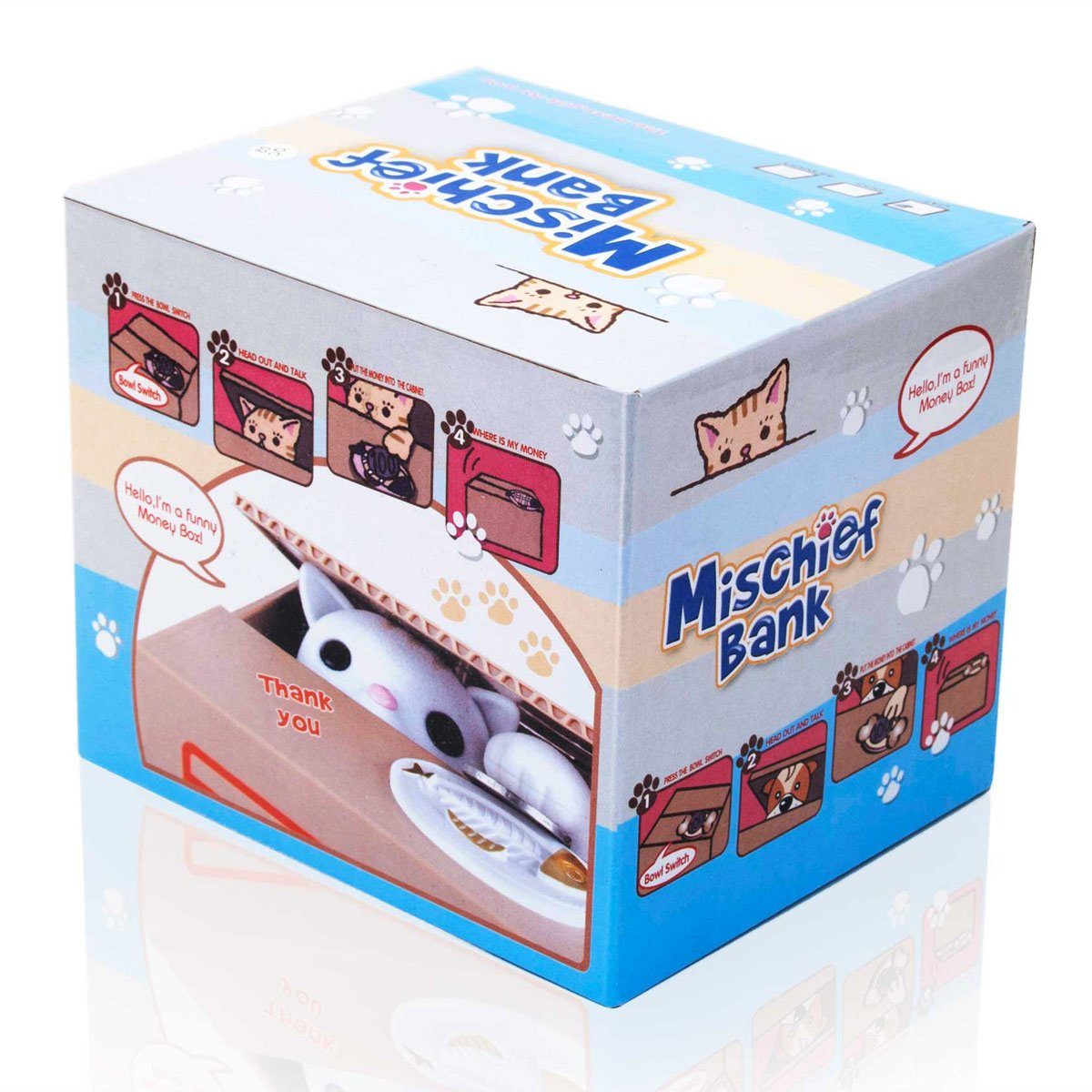 Goods+Gadgets Spardose Spardose Katze – Elektronisches Sparschwein für Kinder & Katzenfans, elektronisches Münzen Sparschwein