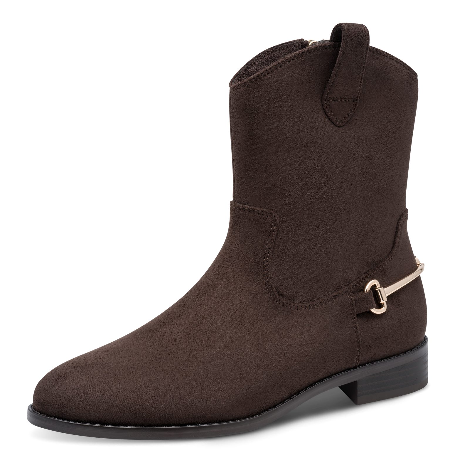 MARCO TOZZI Westernstiefelette Ankle Boots, Cowboy Stiefel mit modischem Fersenschmuck
