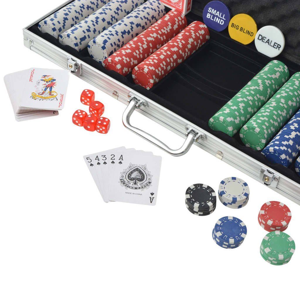 Set vidaXL Poker 500 Spiel, mit Aluminium Chips