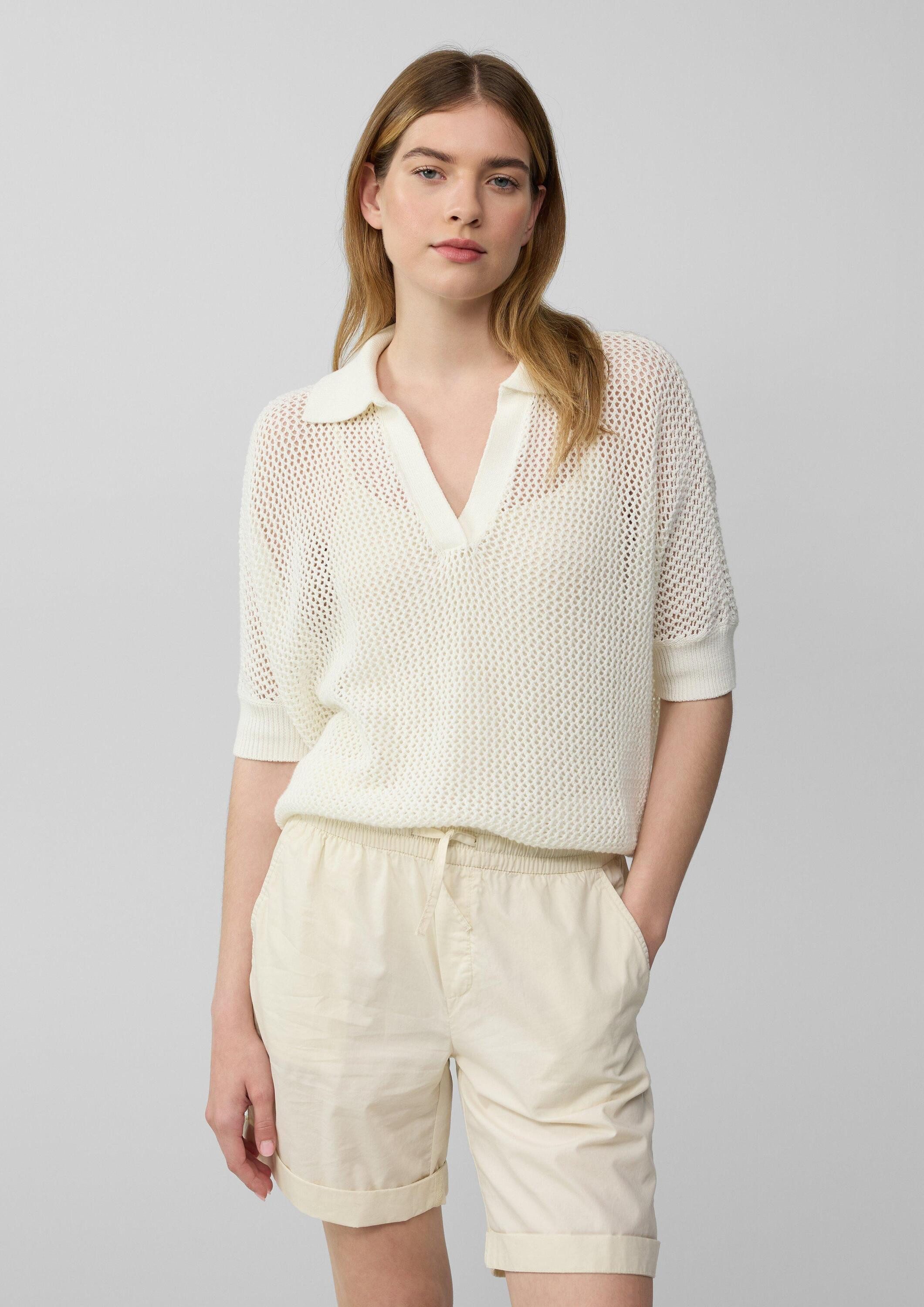 s.Oliver Kurzarmpullover Strickpullover Oversized Ajour-Polo günstig online kaufen