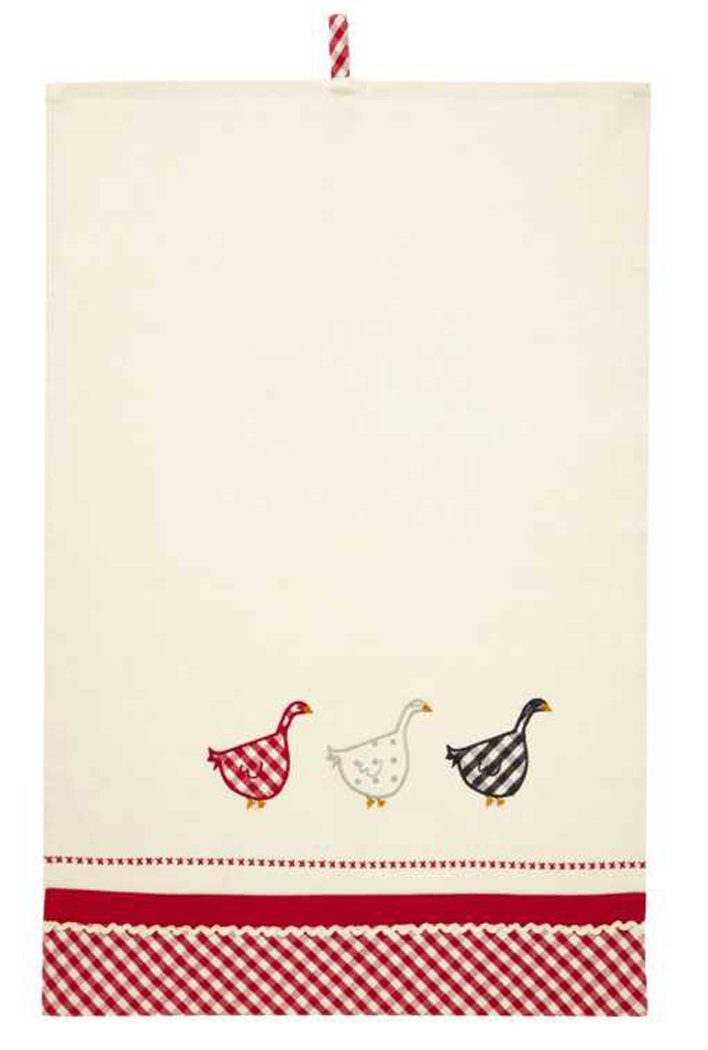 Ulster Weavers Geschirrtuch Gingham Geese, (Set, 1-tlg., Set), Baumwolle Geschirrtuch, ca.48x74 cm perfekte Ergänzung für Ihre Küche