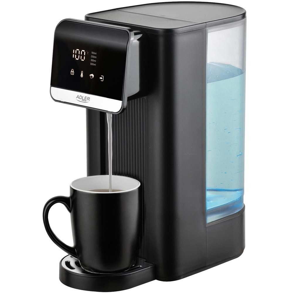 ADLER EUROPE Heißwasserspender Adler AD 1357, 2,5 l, 2600 W, mit 8 Temperaturstufen, 4 Wassermengen, LCD-Display