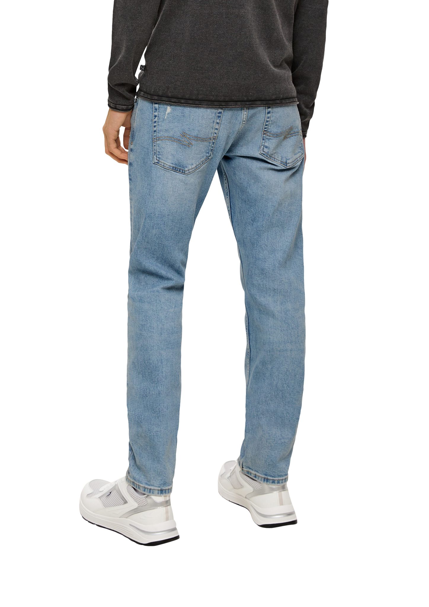 Waschung, Fit / QS / Jeans / Mid Slim Destroyes Rise Leg Rick Slim Stoffhose