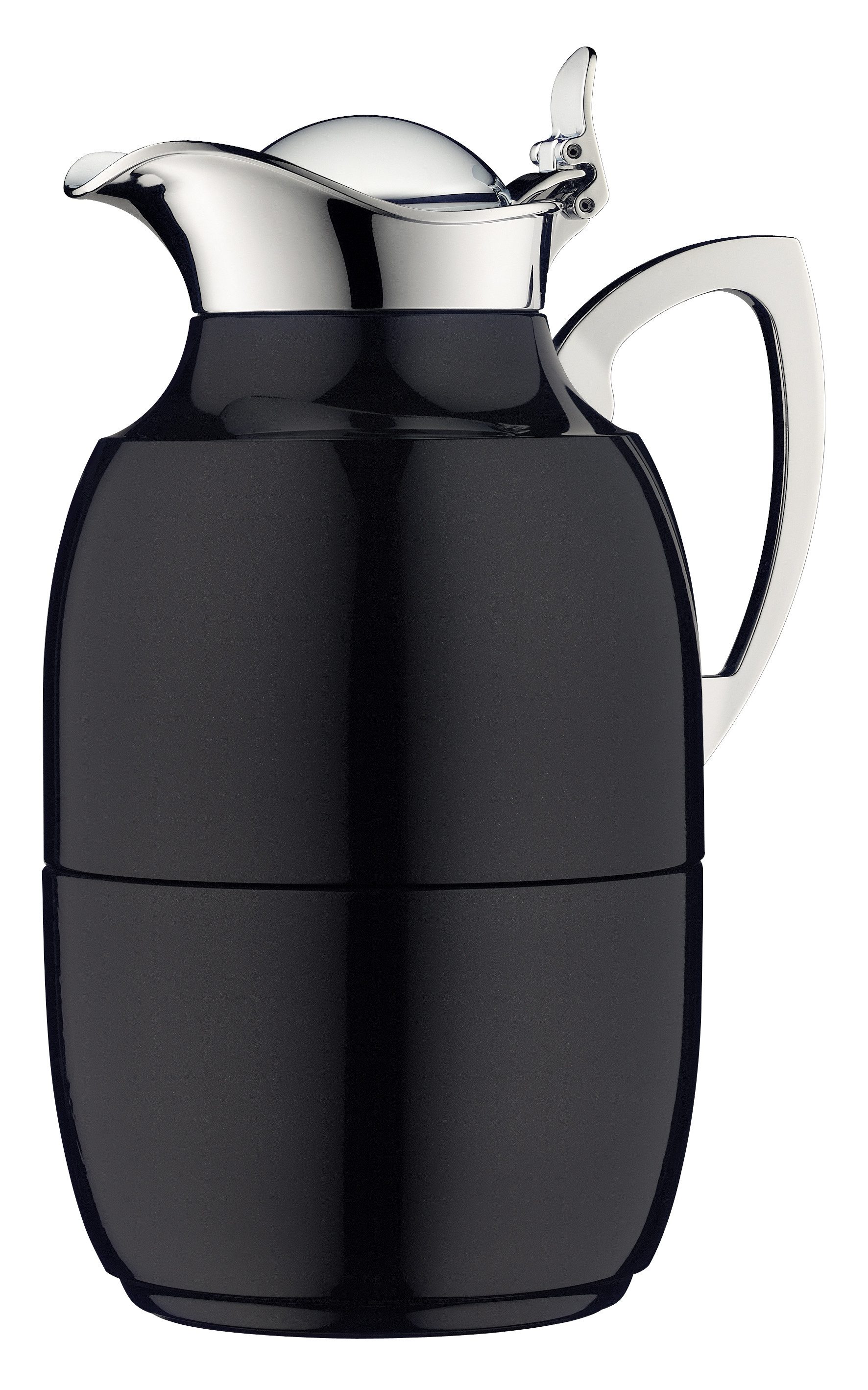 Alfi Isolierkanne JUWEL, mit Hartglaseinsatz, 1,00 l, (1-St), 12h heiß & 24 kalt, locker aufliegendes Scharnier-Deckelsystem