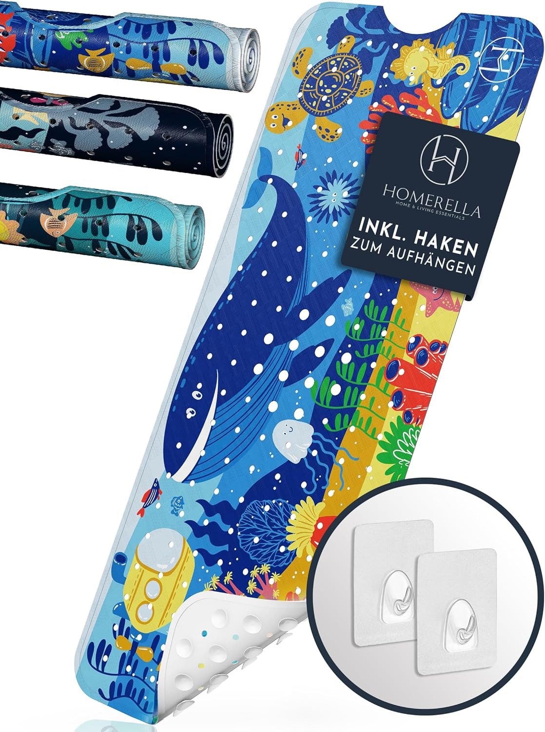 Homerella Badematte rutschfest Kinder - 100% BPA frei Inkl. 2 Haken zum Auf günstig online kaufen