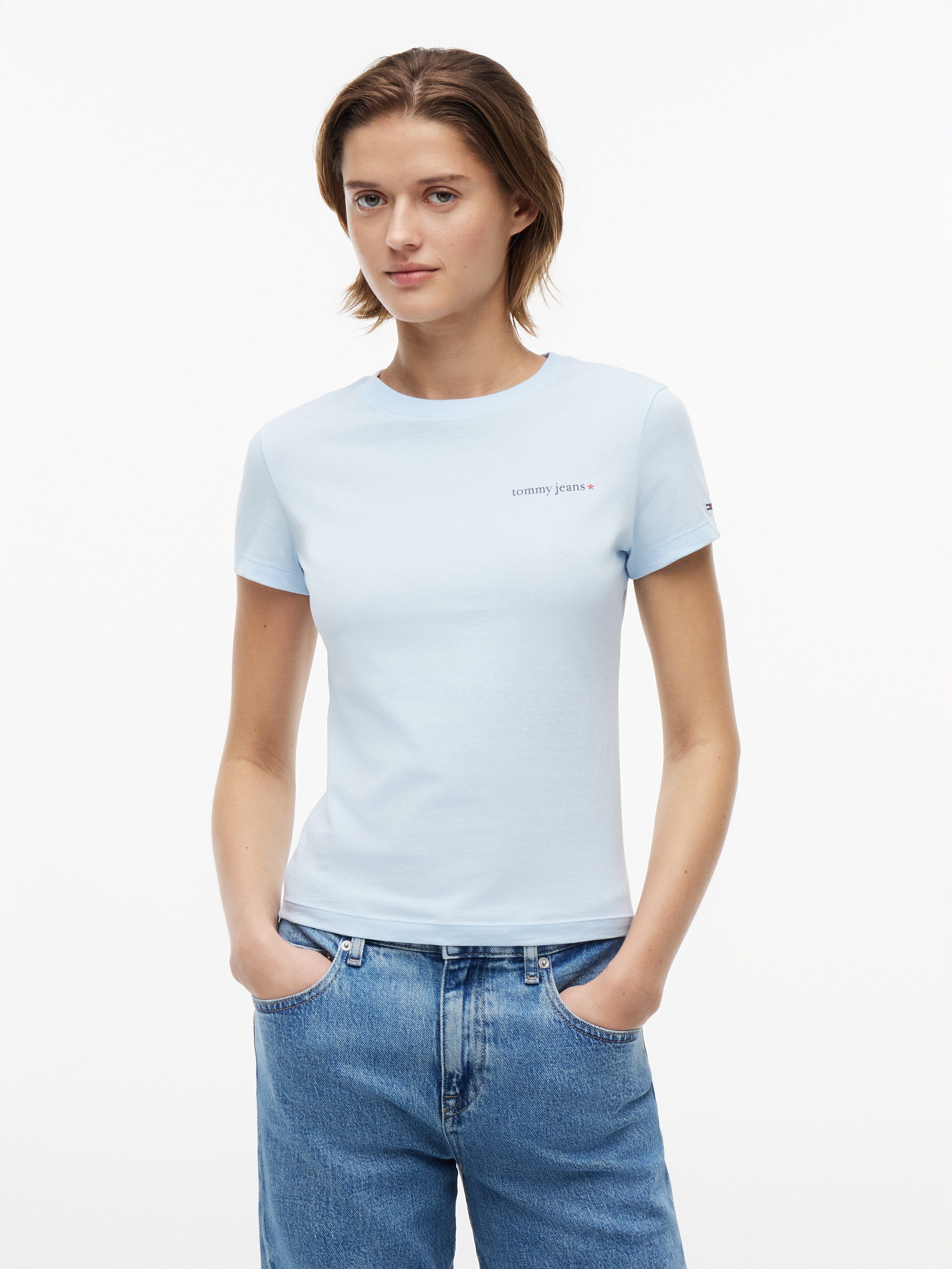 Tommy Jeans T-Shirt TJW SLIM ESS LOGO 1 SS TEE EXT Baumwolle, slim fit