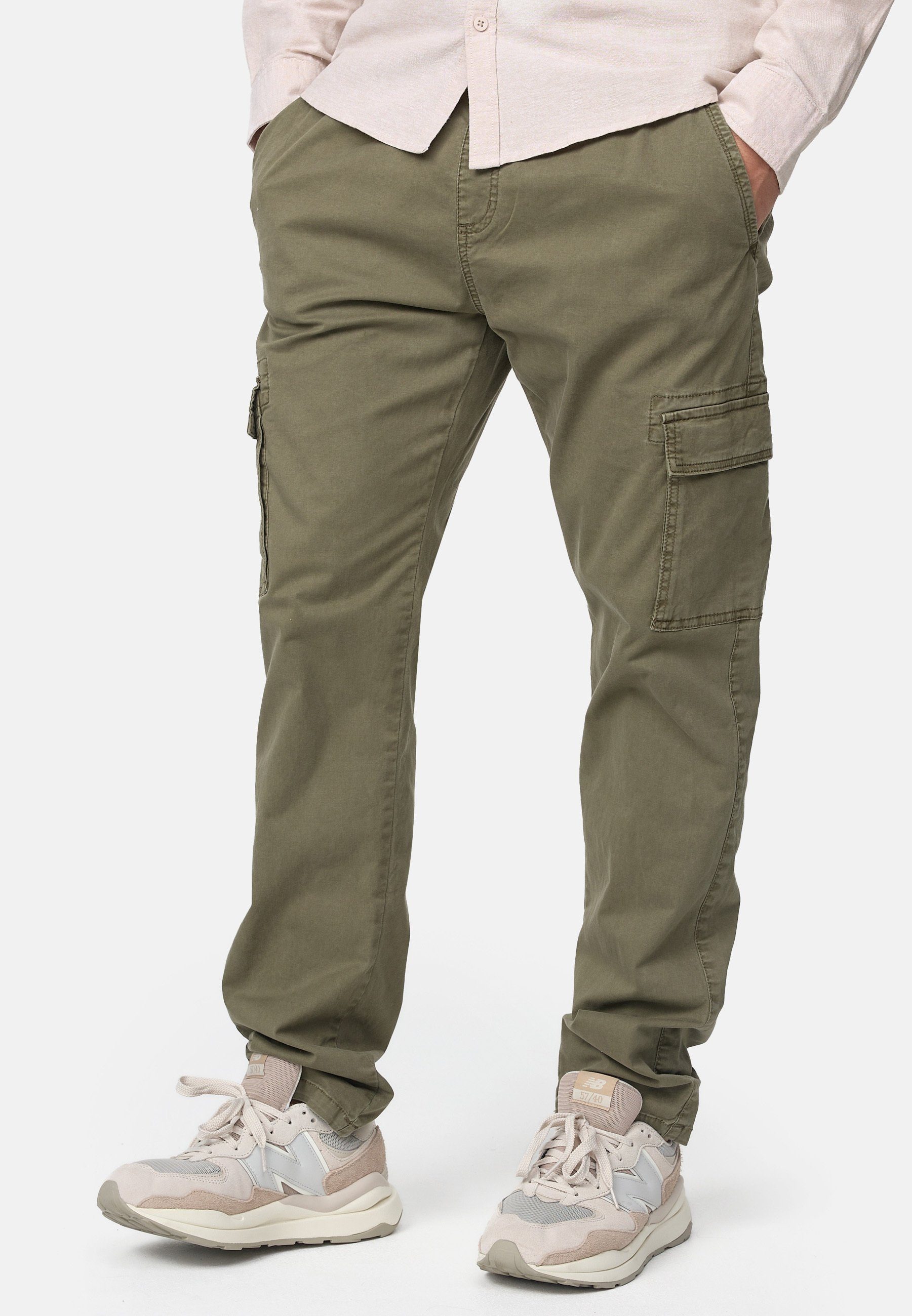 Indicode Cargohose Herren Broadwick Cargo Hose Herrenhose mit einem elastischem Bund und Kordelzug