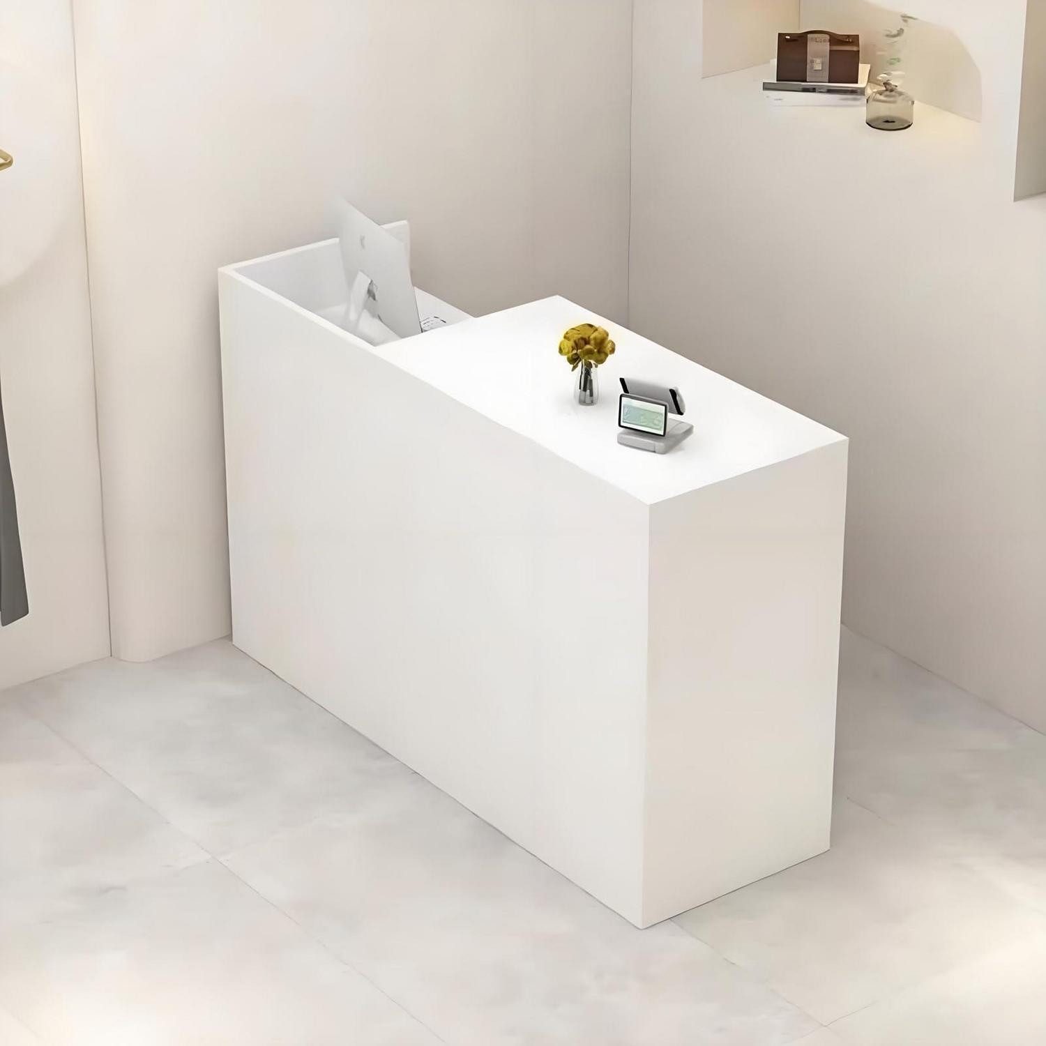 LuxusKollektion Empfangstheke Empfangstheke Verkaufstresen Weiß 90 x 50 x 100 cm (linke Plattform)