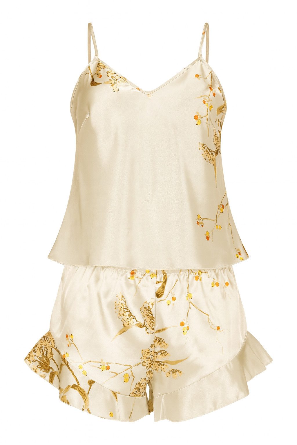 Elegant Love Shorty Loungewear: Pyjama mit Blumendruck - Nachtwäsche Set (Set, 2 tlg., 2 Stück) Dessous, Nachthemd Set – Bild 2 von 5