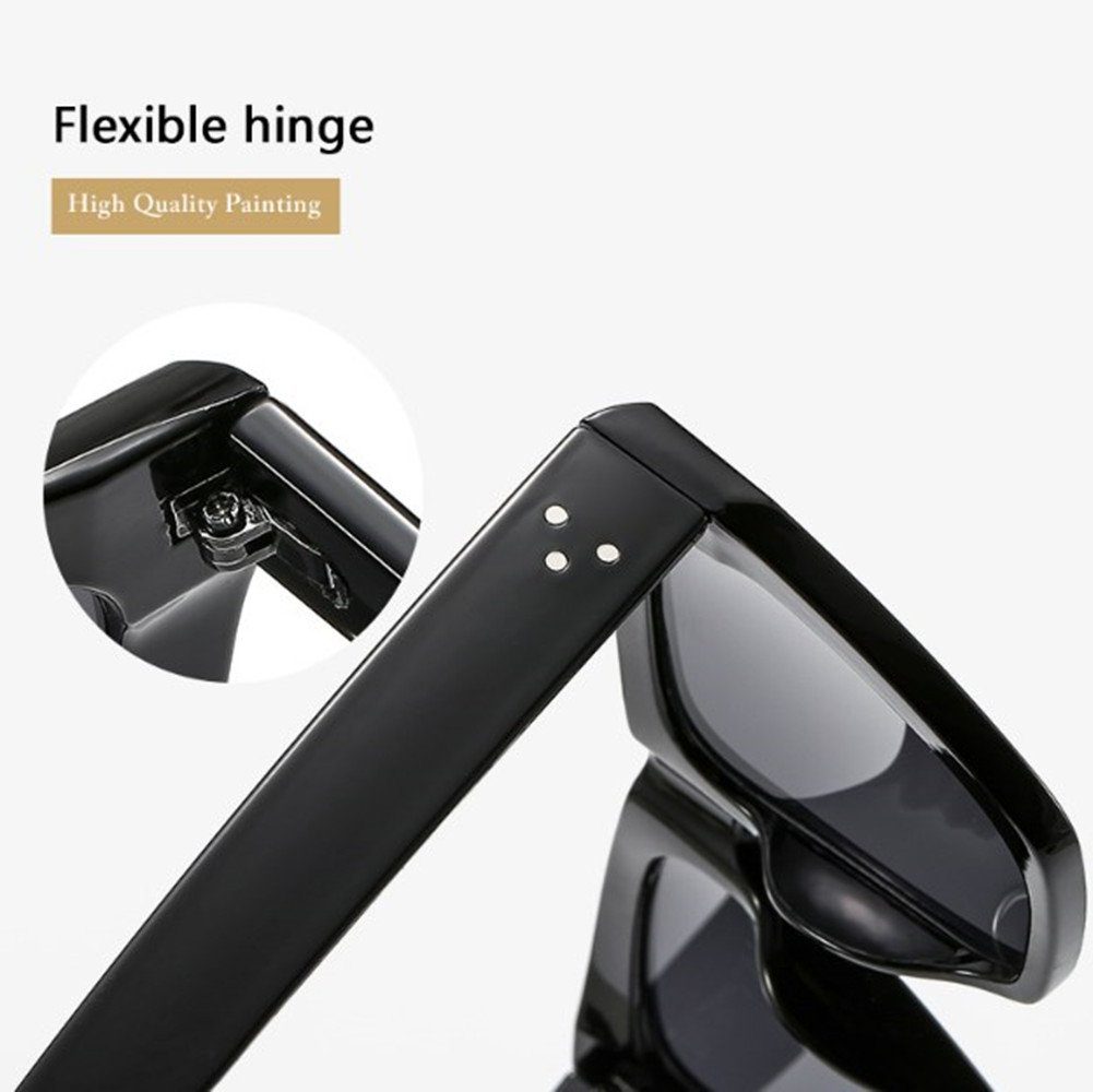 Quadratische Sonnenbrille Retro,Übergroße Trendy Style Damen XDeer Sonnenbrillen brown Sonnenbrille