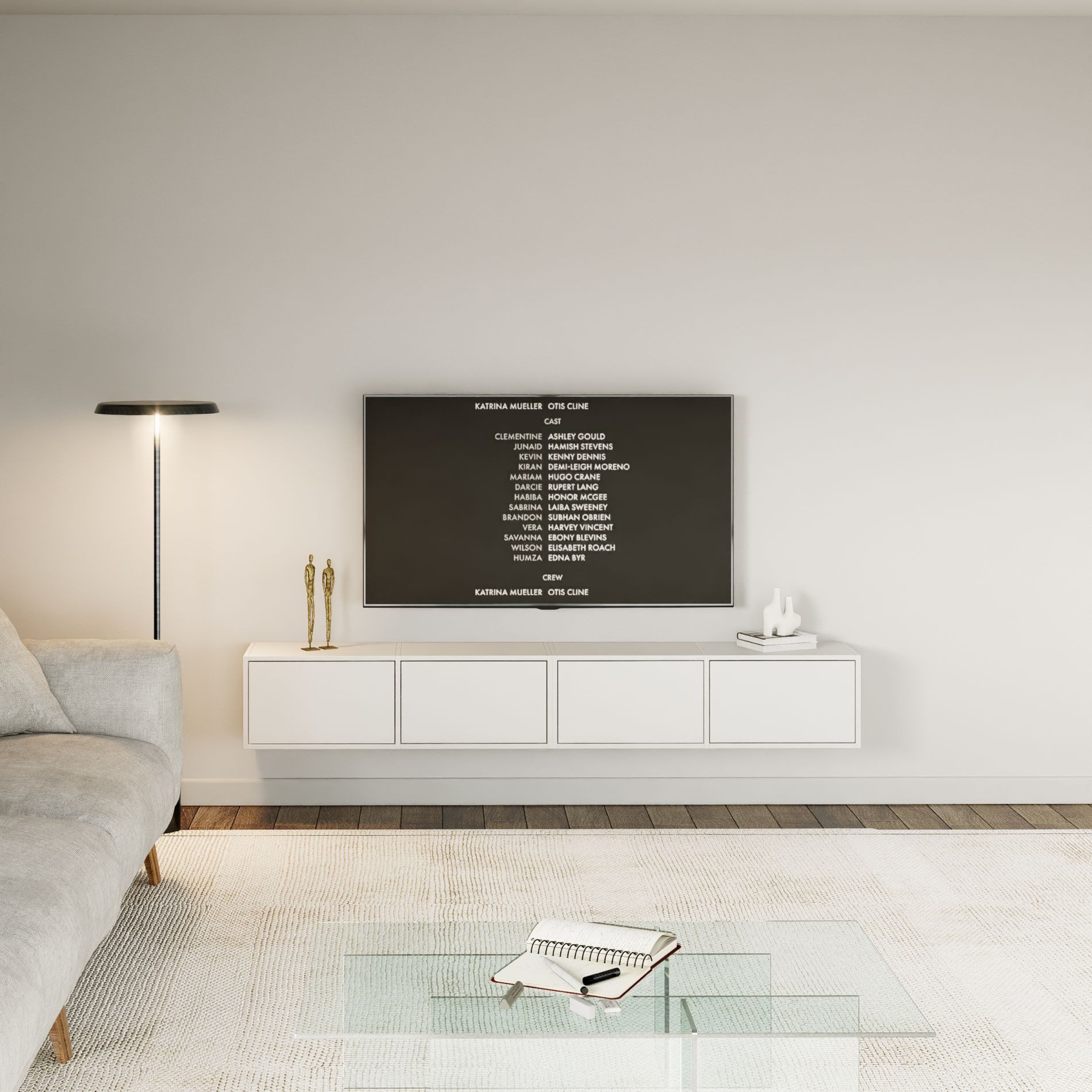 Selsey TV-Schrank FRAMME Hängendes TV-Board mit Klappen, 200 / 300 cm günstig online kaufen