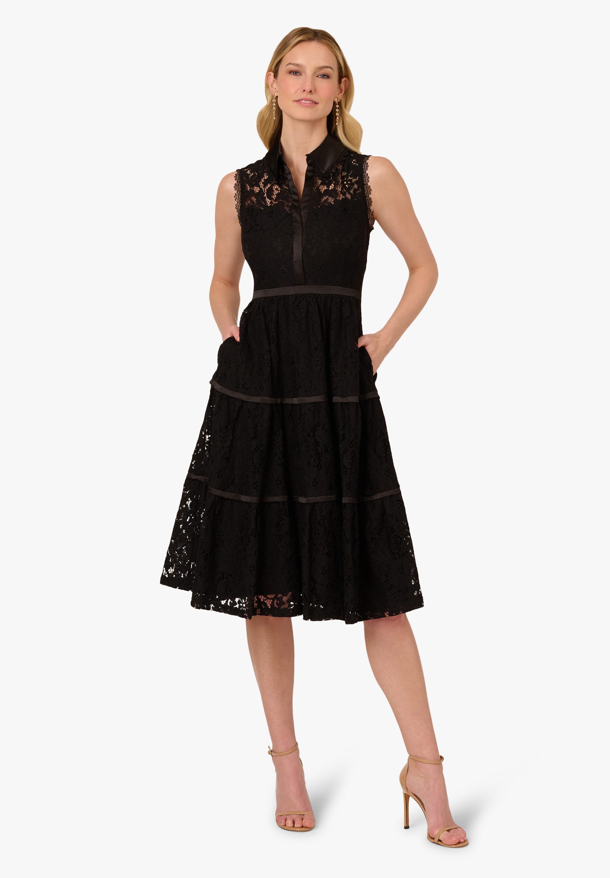 Adrianna Papell Hemdblusenkleid Lace Midi Shirt Dress Romantisch, raffinier günstig online kaufen