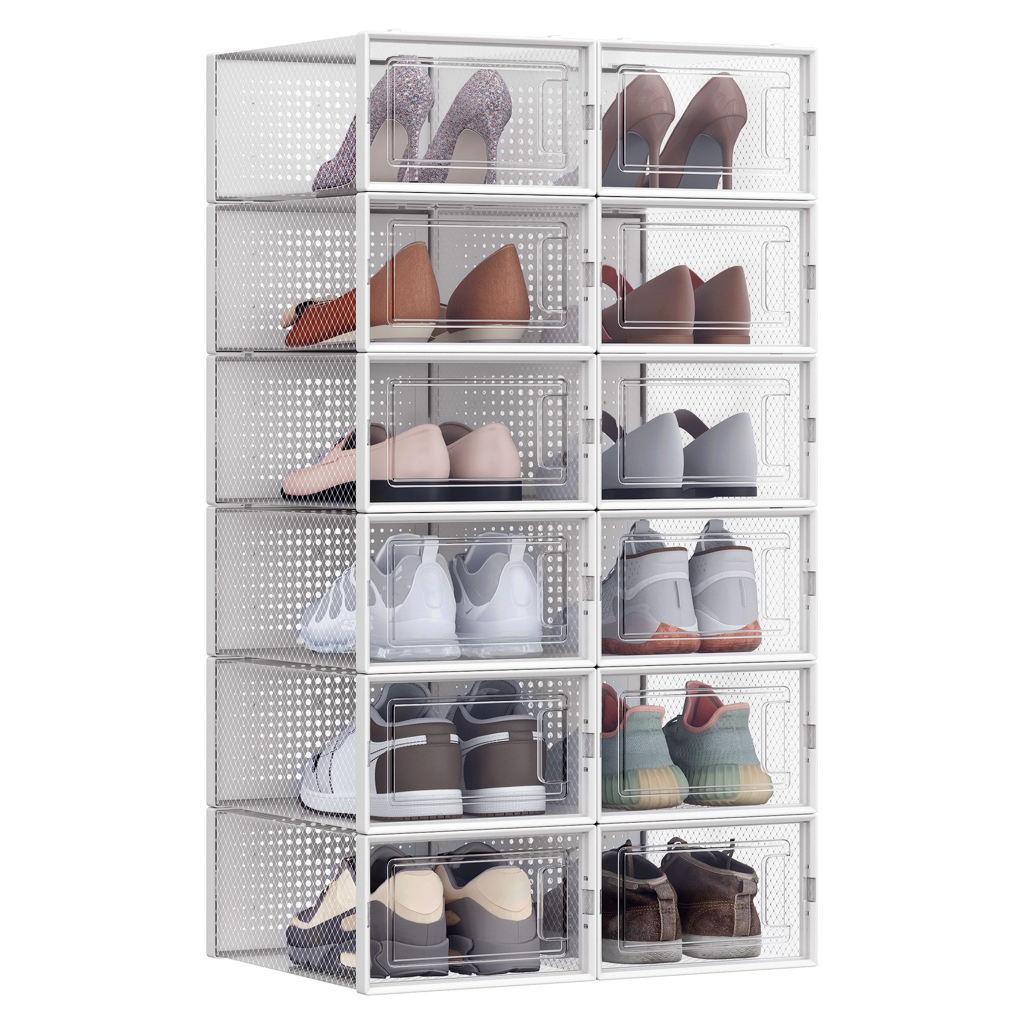 SONGMICS Schuhbox Aufbewahrungsboxen 8st/12st, für Schuhe bis Größe 42/46 ( günstig online kaufen