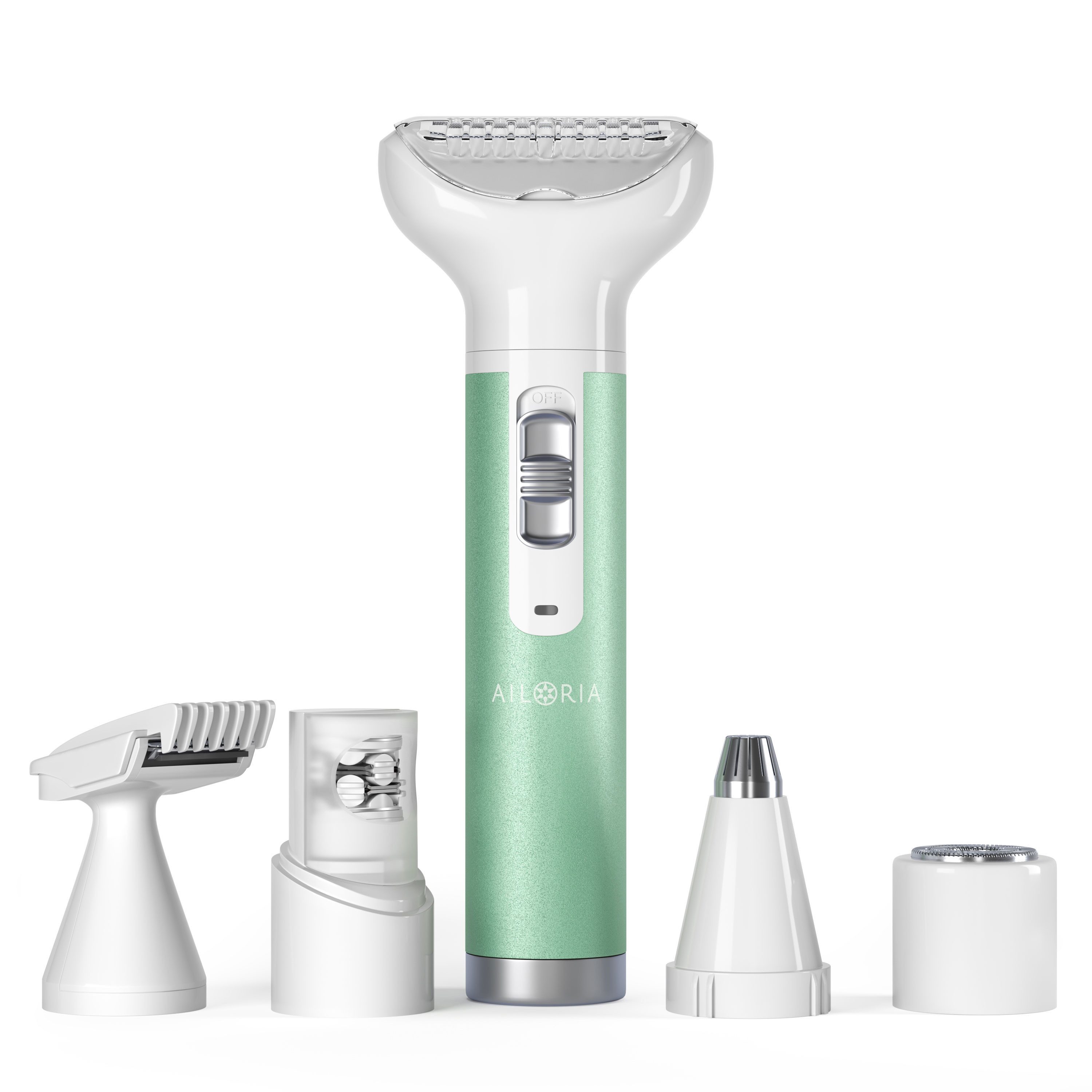 AILORIA Elektrokörperrasierer EVAPORE EPILUXE Rasierer mit verschiedenen, Rasierer mit verschiedenen Aufsätzen USB