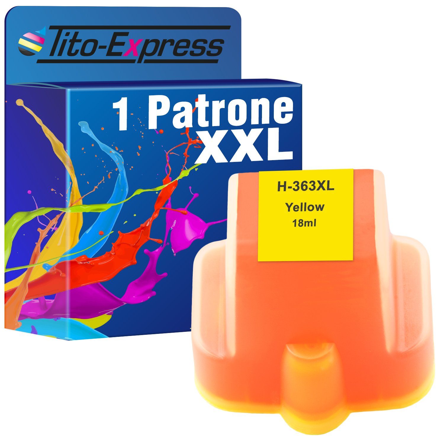 Tito-Express C7280 XL Yellow C5180 ersetzt C6280 C8180 Photosmart D6160) C6180 363XL Tintenpatrone C5150 (für HP 363 C7180 8250