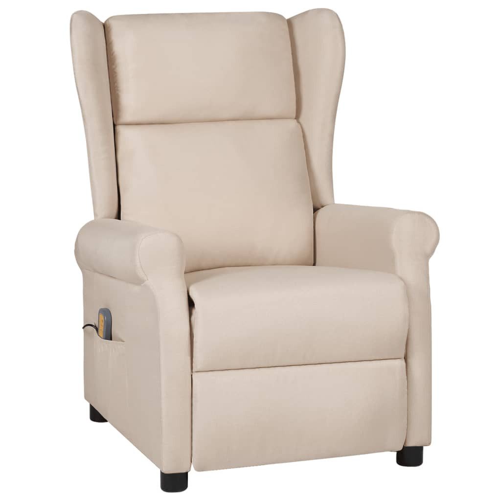 vidaXL Massagesessel Massagesessel Creme Stoff (1-St)