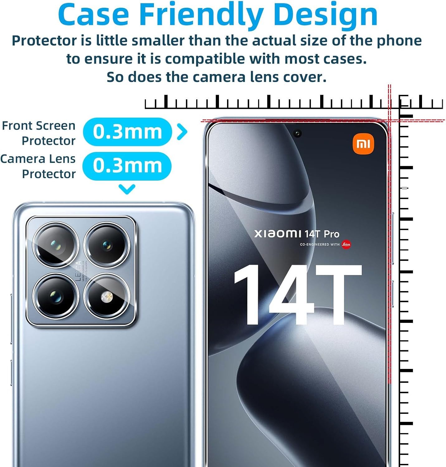 MSM Displayschutzglas 2X Schutzglas (Display + Kamera) für Xiaomi 14T Pro 5G Panzerfolie