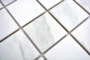Mosani Mosaikfliesen Keramik Mosaik Fliese Carrara weiß grau Bad Fliesenspiegel Küche