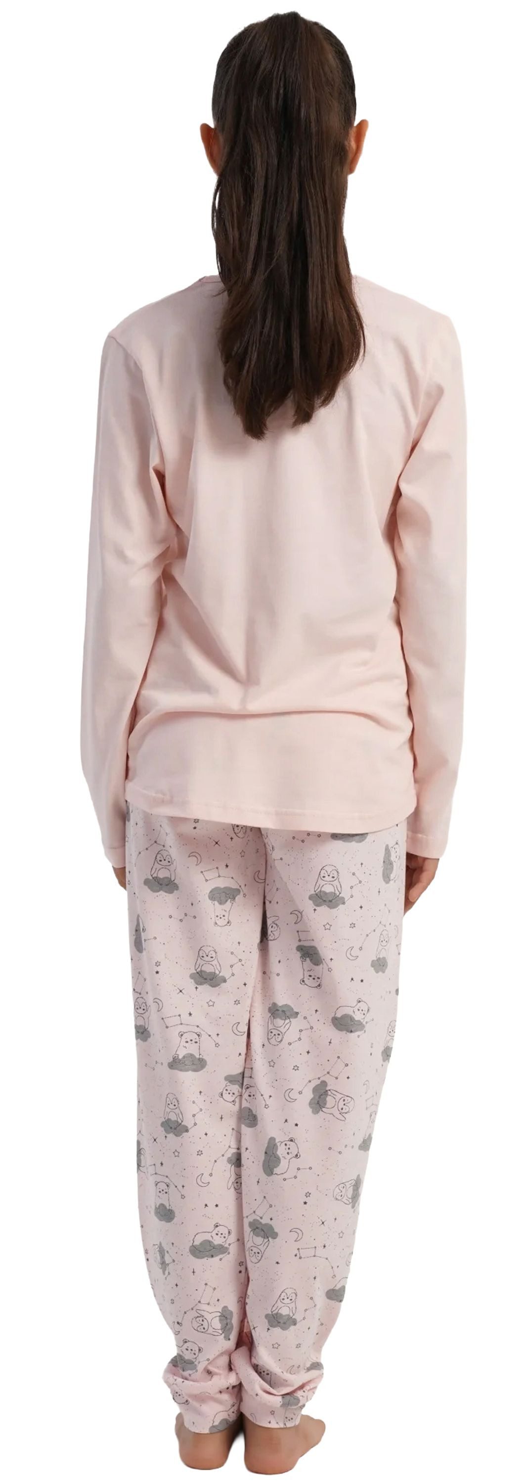 Vienetta Schlafanzug Kids (Set, 2 tlg., 2-teilig) Mädchen Pyjama lang Langarm Bündchen Baumwolle Glitzer