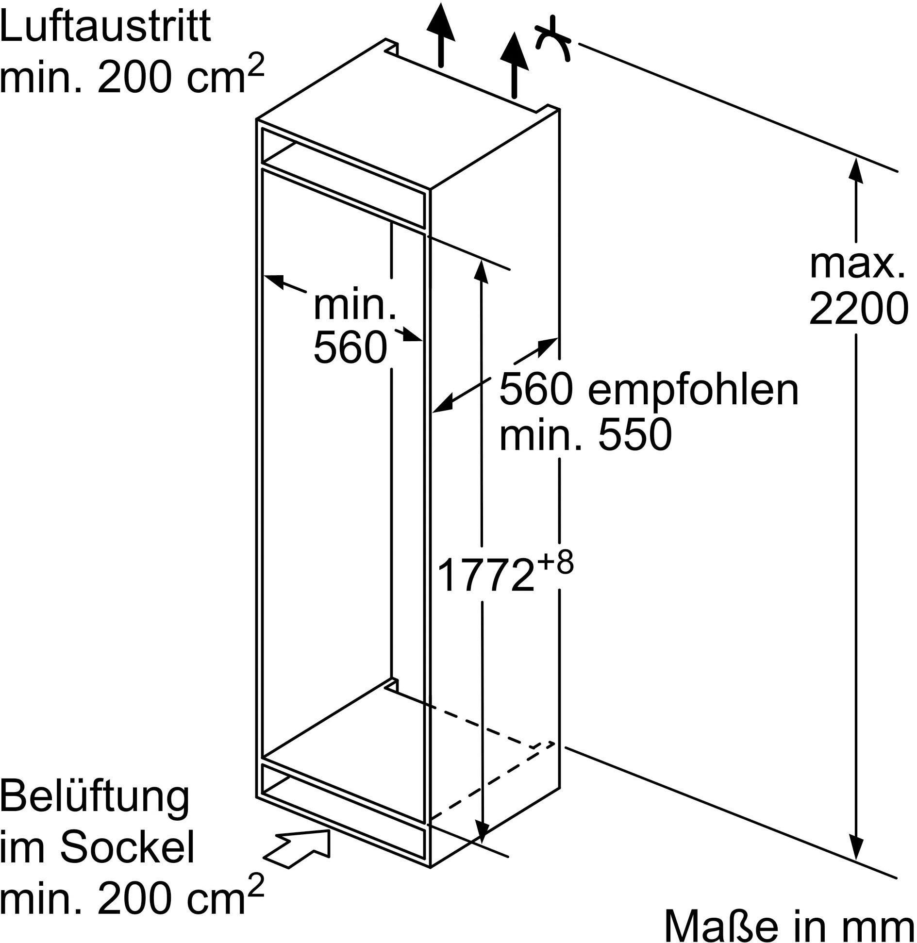 NEFF Einbaukühlgefrierkombination KI5872FE0, cm 177,2 54,1 breit cm hoch