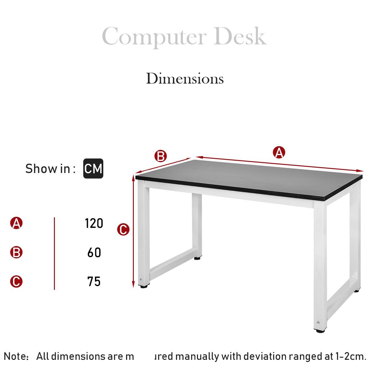 Odikalo schwarz Bürotisch Computertisch Schreibtische PC-Tisch Arbeitstisch