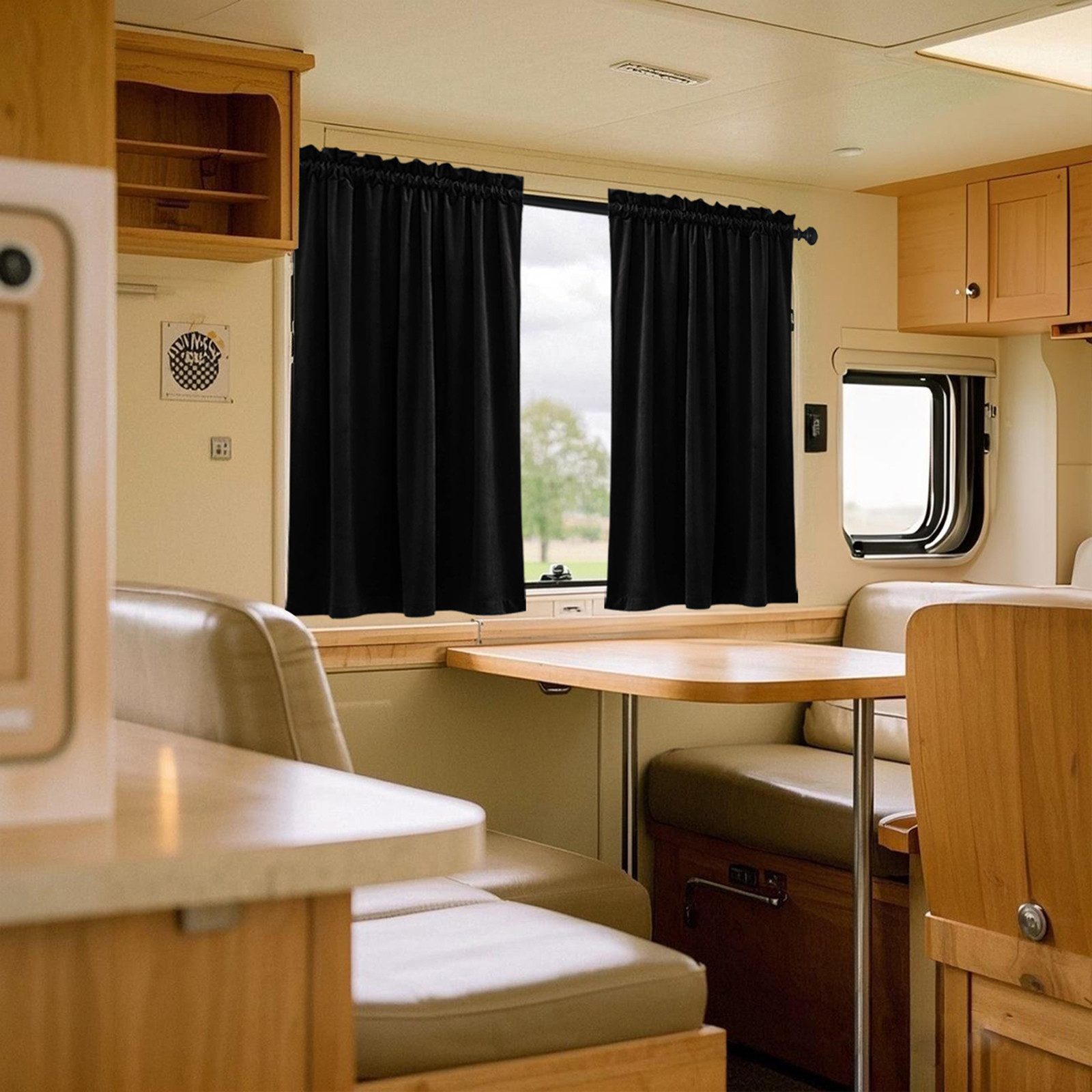 Jibenhome Vorhang Wohnwagen Kurze Vorhänge,Samt Verdunkelungsvorhänge,Schwa günstig online kaufen