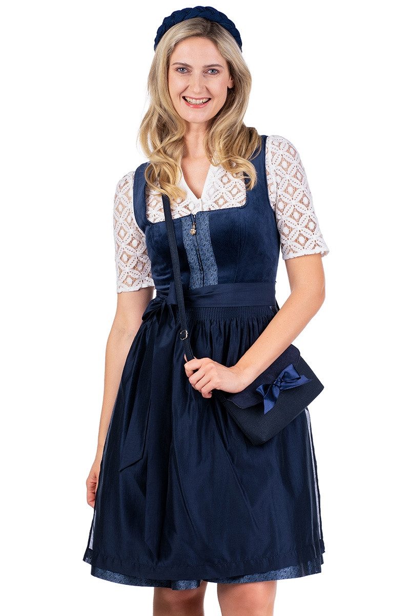 Dirndl Samt Dirndl 2tlg. - EDONA - dunkelblau