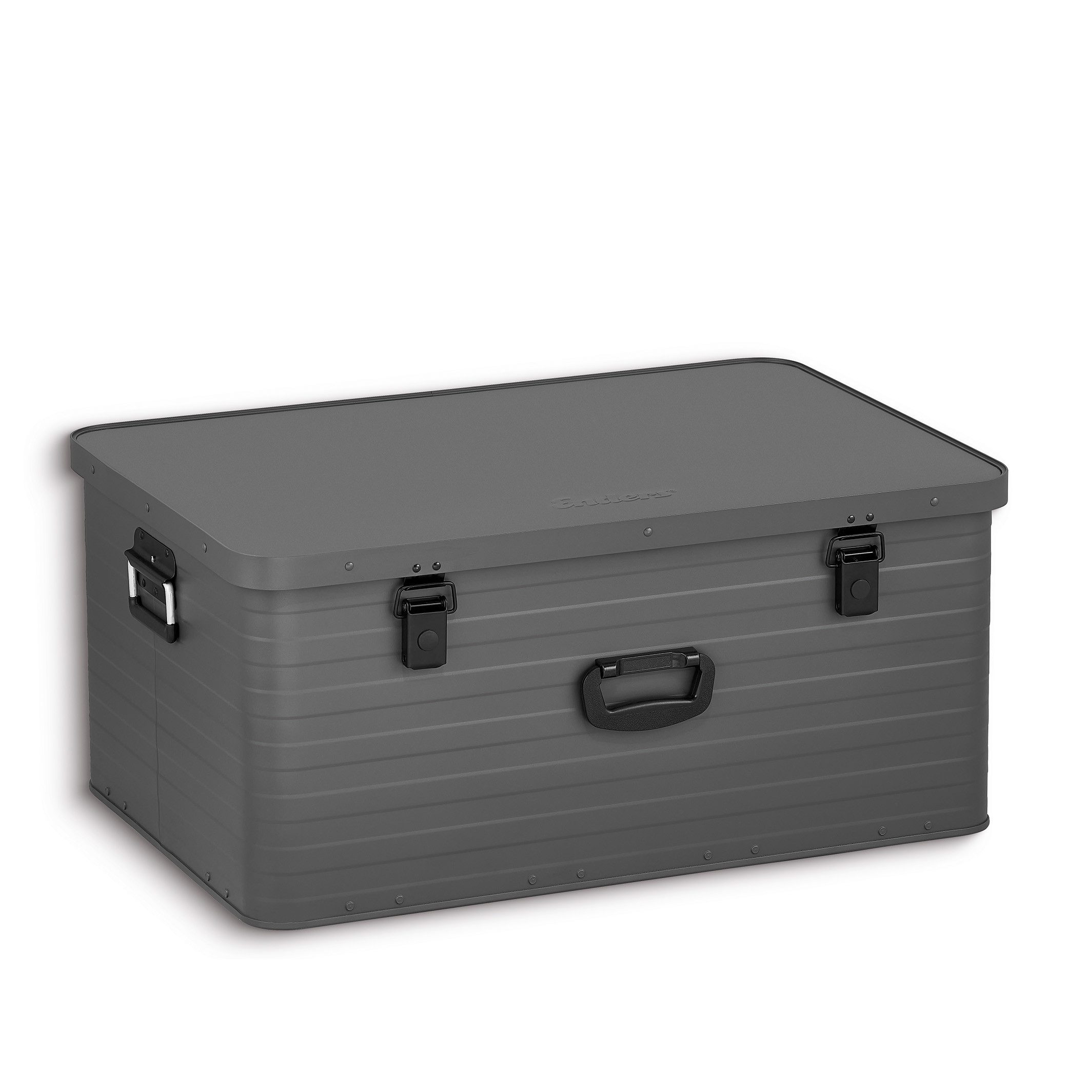 Enders® Aufbewahrungsbox Alubox 130 L Grau + Schloss Set, mit Moosgummidichtung, Alukiste Transportbox Lagerbox Alukoffer Metallkiste Alubox
