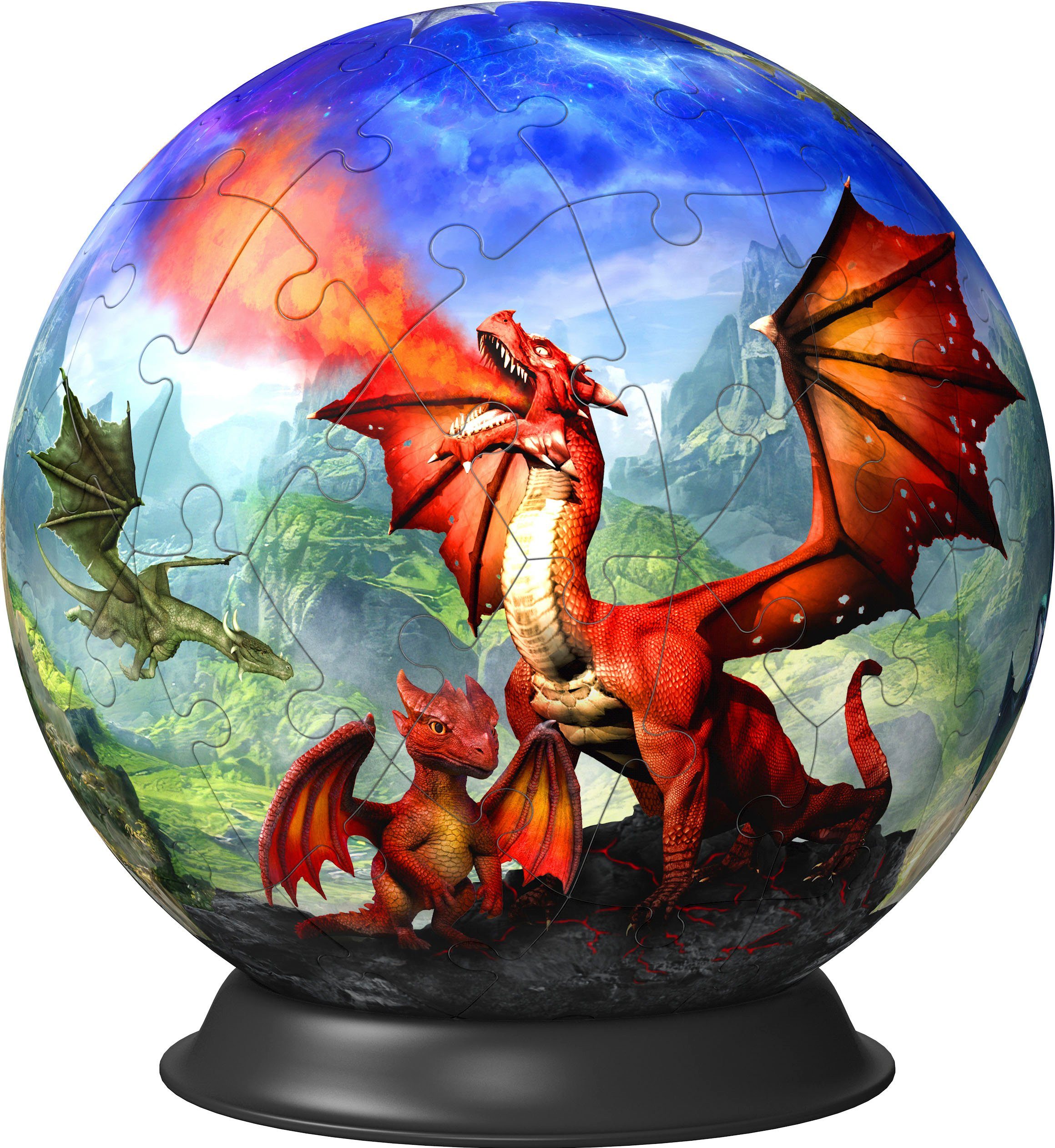 Ravensburger Puzzleball weltweit Wald schützt FSC®- - Mystische Europe; Drachen, Puzzleteile, 72 in Made