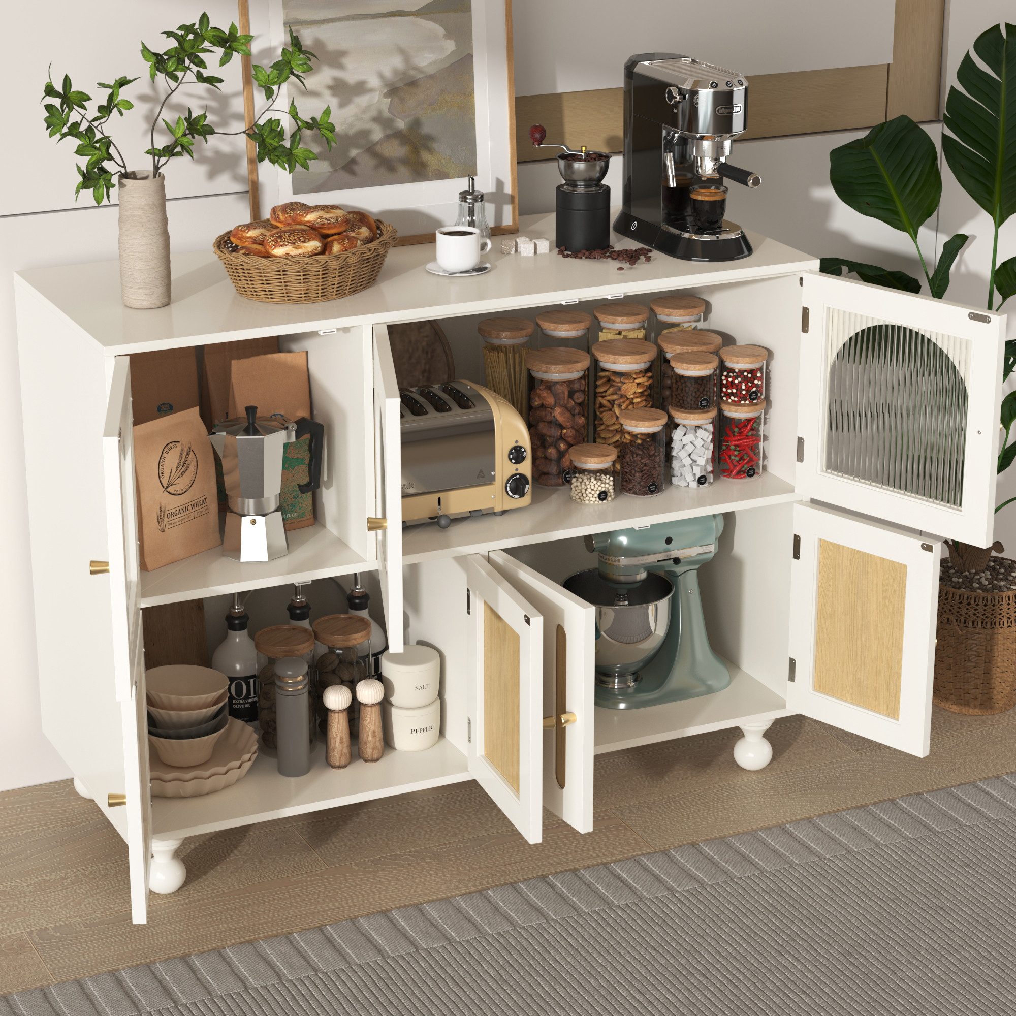 OKWISH Sideboard Aufbewahrungsschrank mit ausreichend Stauraum günstig online kaufen